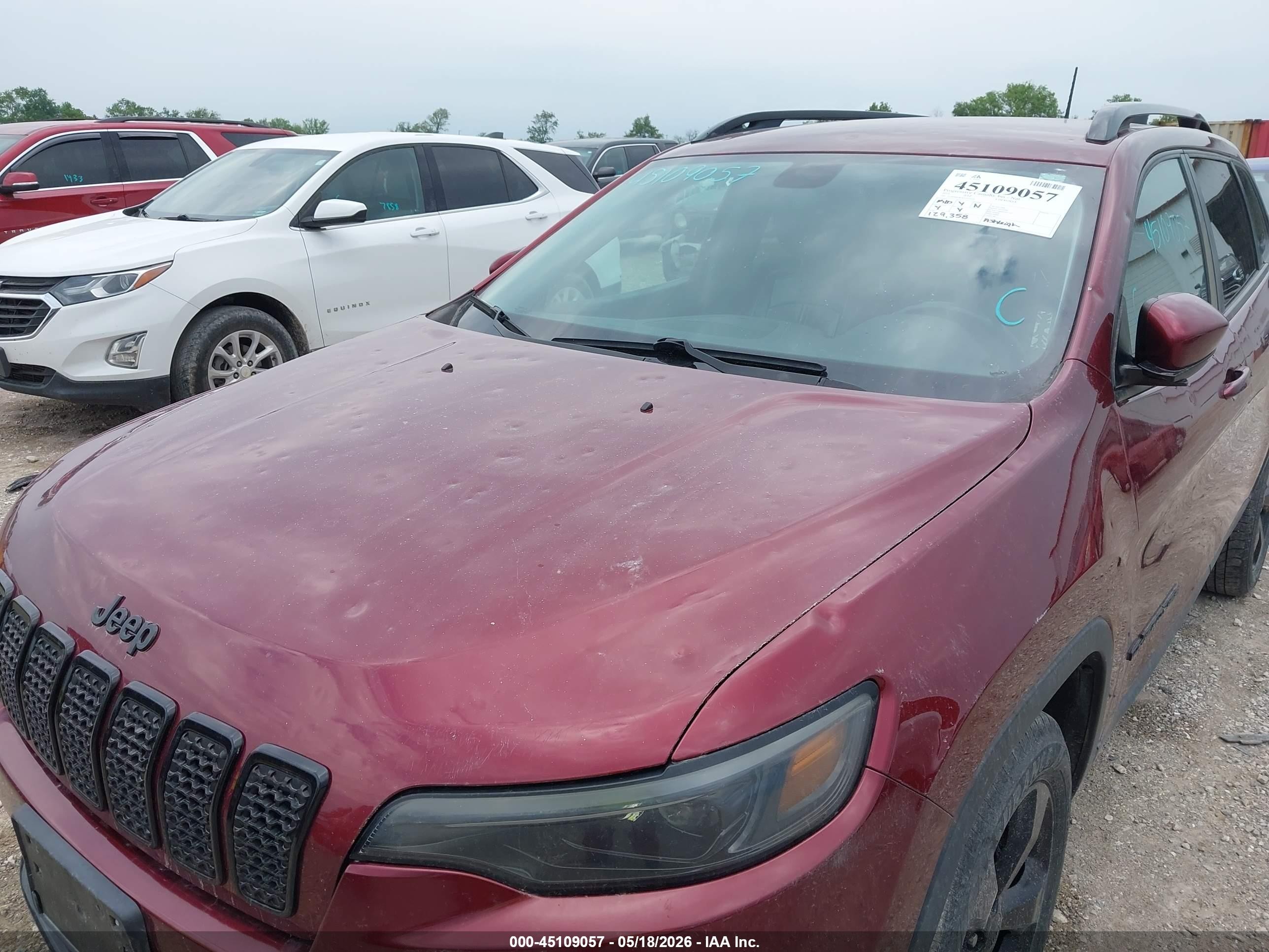 2019 Jeep Cherokee Altitude 4x4 Темно-бордовый vin: 1C4PJMLB7KD367070