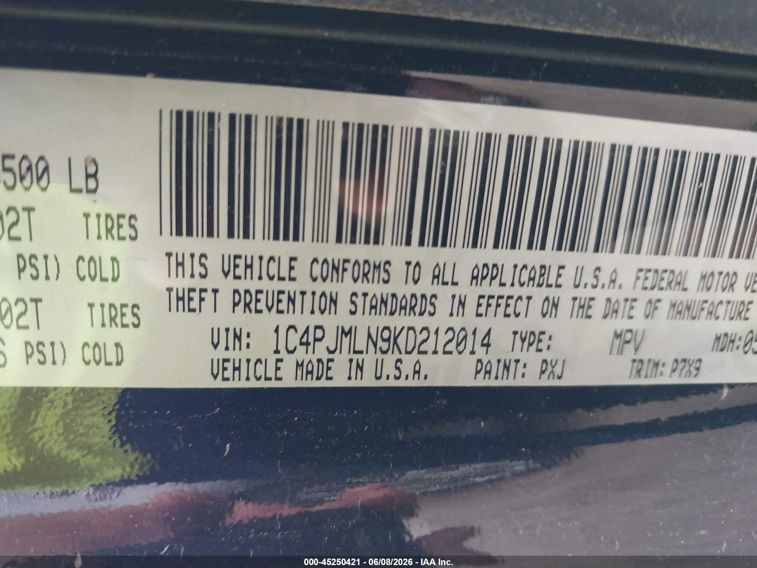 2019 Jeep Cherokee Latitude Plus 4x4 Black vin: 1C4PJMLN9KD212014