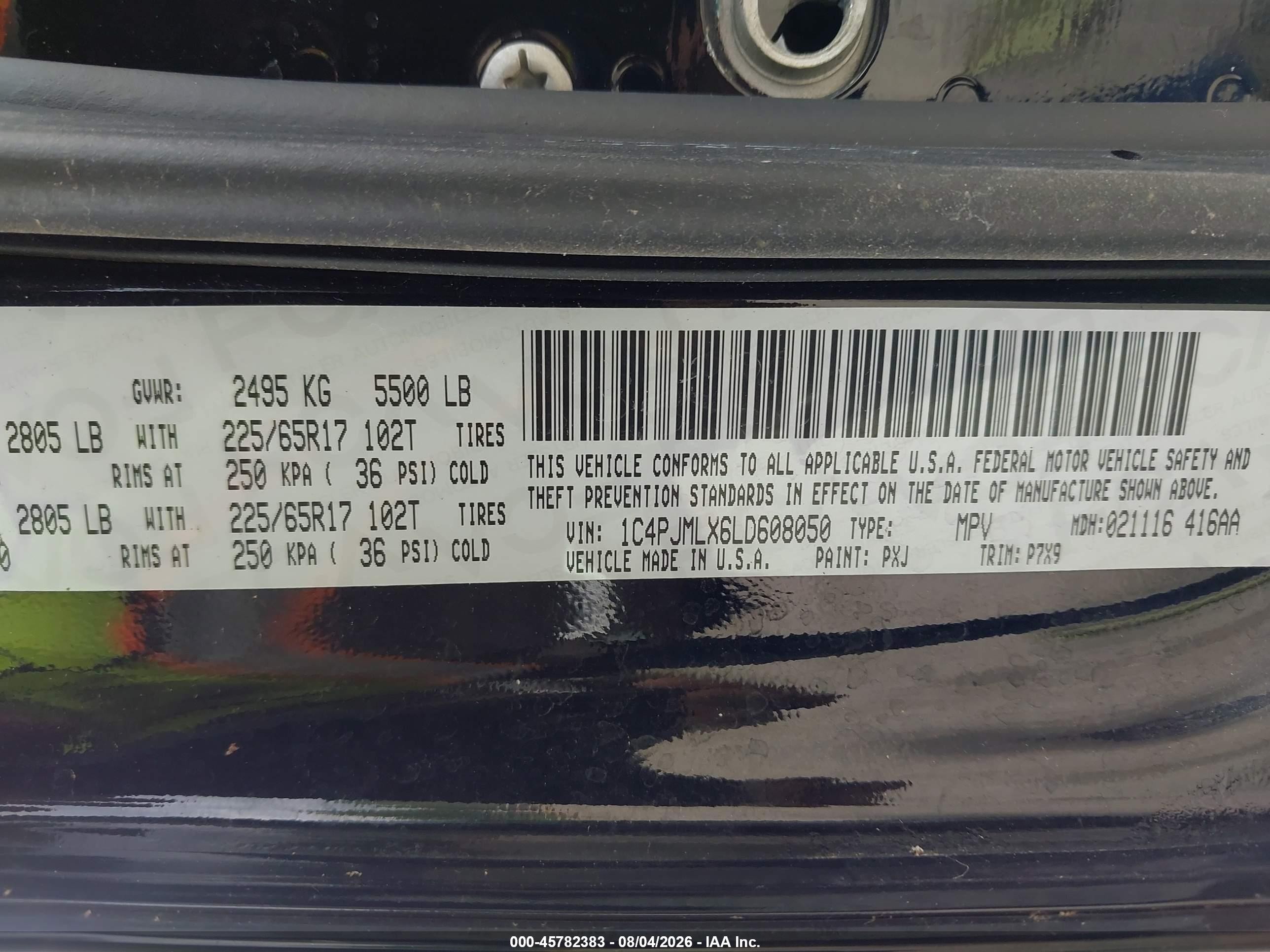 2020 Jeep Cherokee Latitude Plus 4x4 Black vin: 1C4PJMLX6LD608050