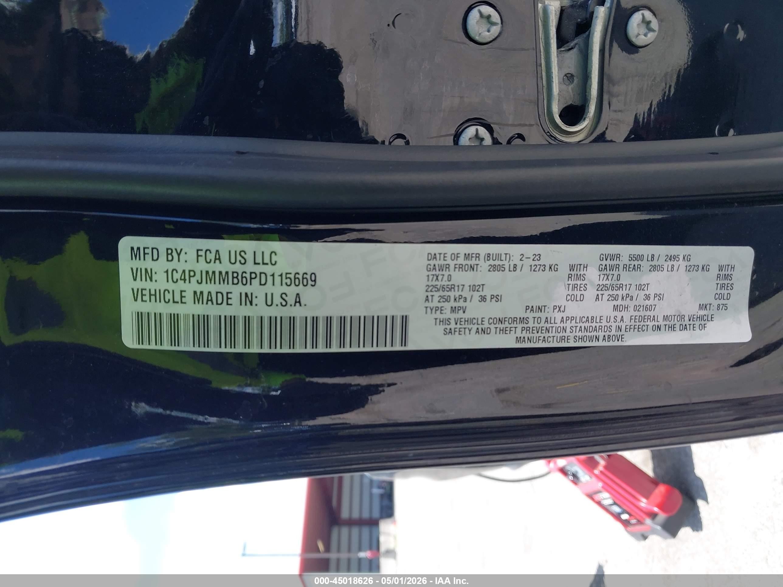 2023 Jeep Cherokee Altitude Lux 4x4 Black vin: 1C4PJMMB6PD115669