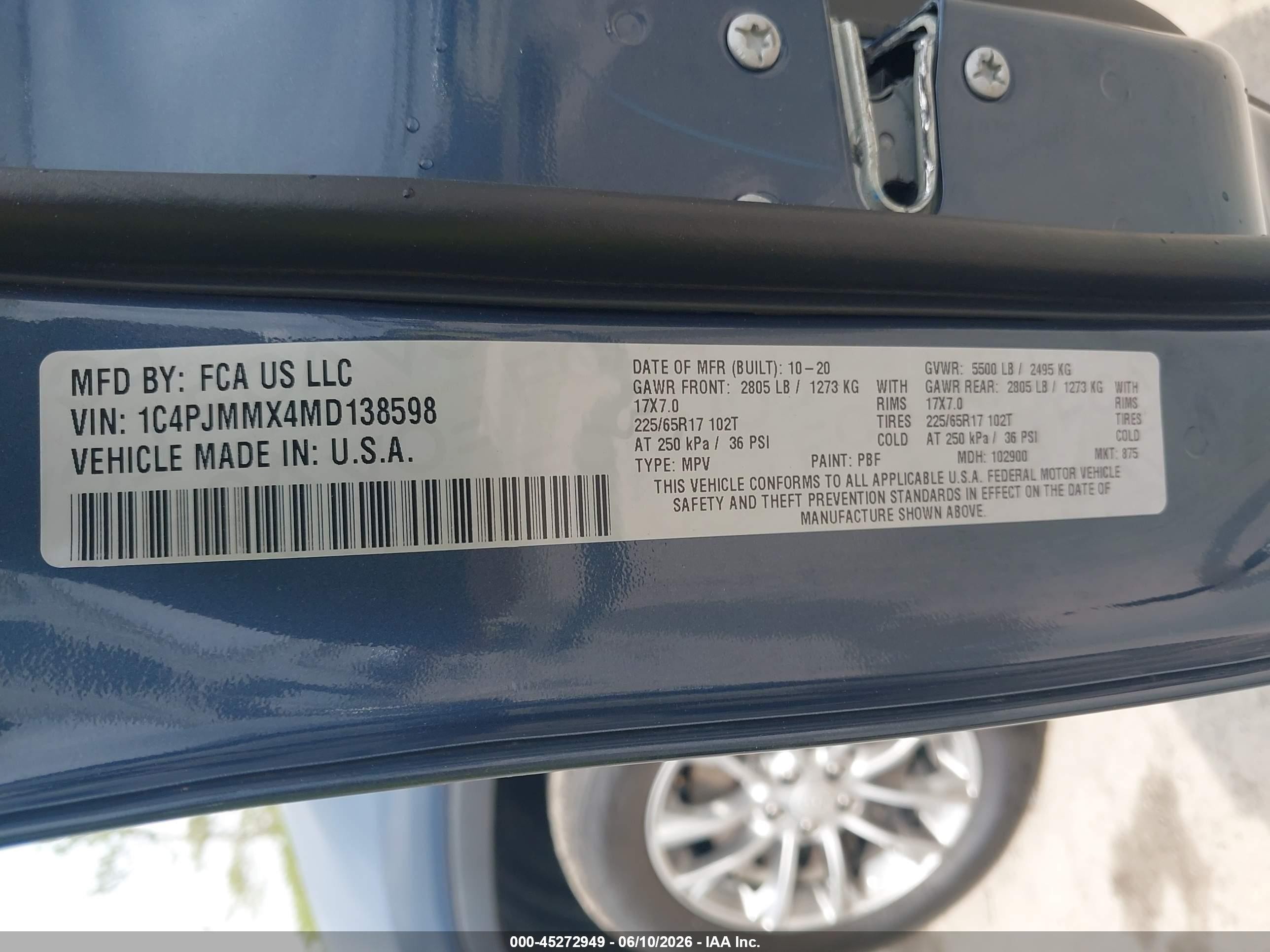2021 Jeep Cherokee Latitude Lux 4x4 Blue vin: 1C4PJMMX4MD138598