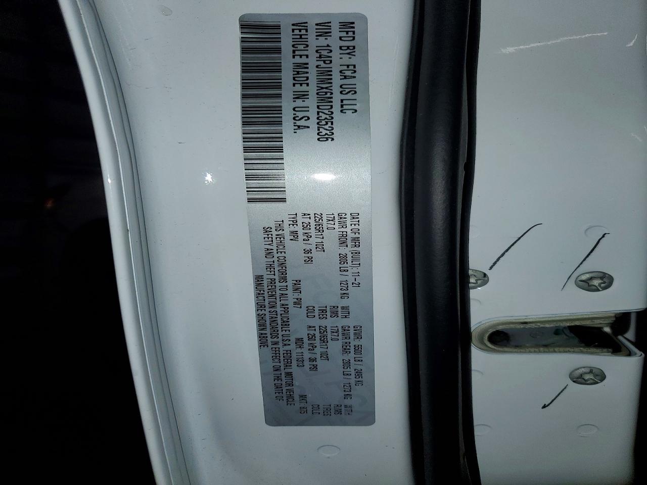 2021 Jeep Cherokee Latitude Lux Белый vin: 1C4PJMMX6MD235236