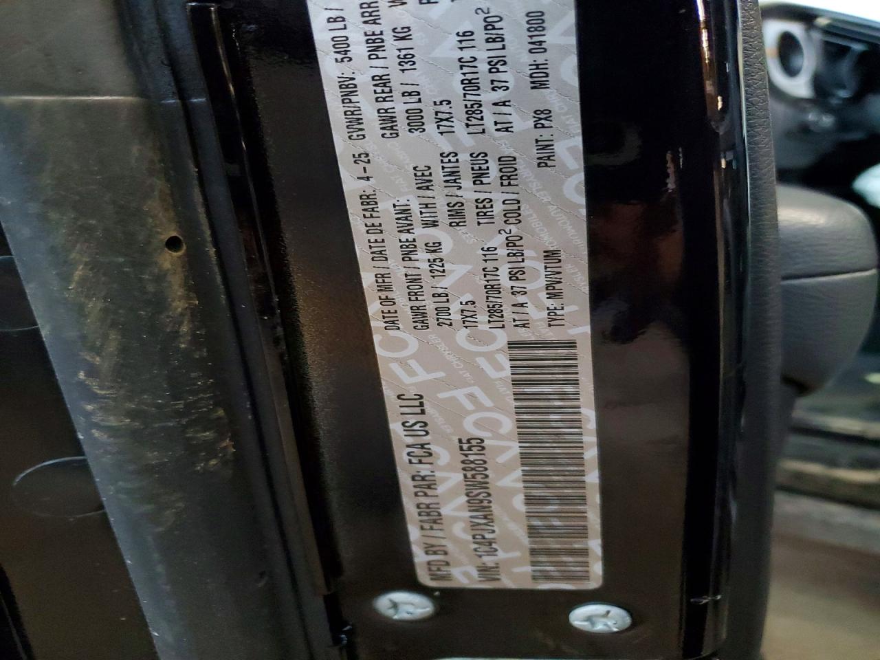 2025 Jeep Wrangler Sport Черный vin: 1C4PJXAN9SW588155