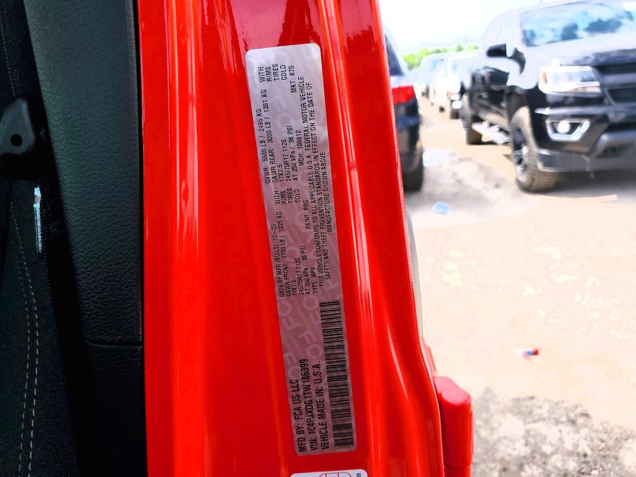 2026 Jeep Wrangler Sport Red vin: 1C4PJXDG1TW186399