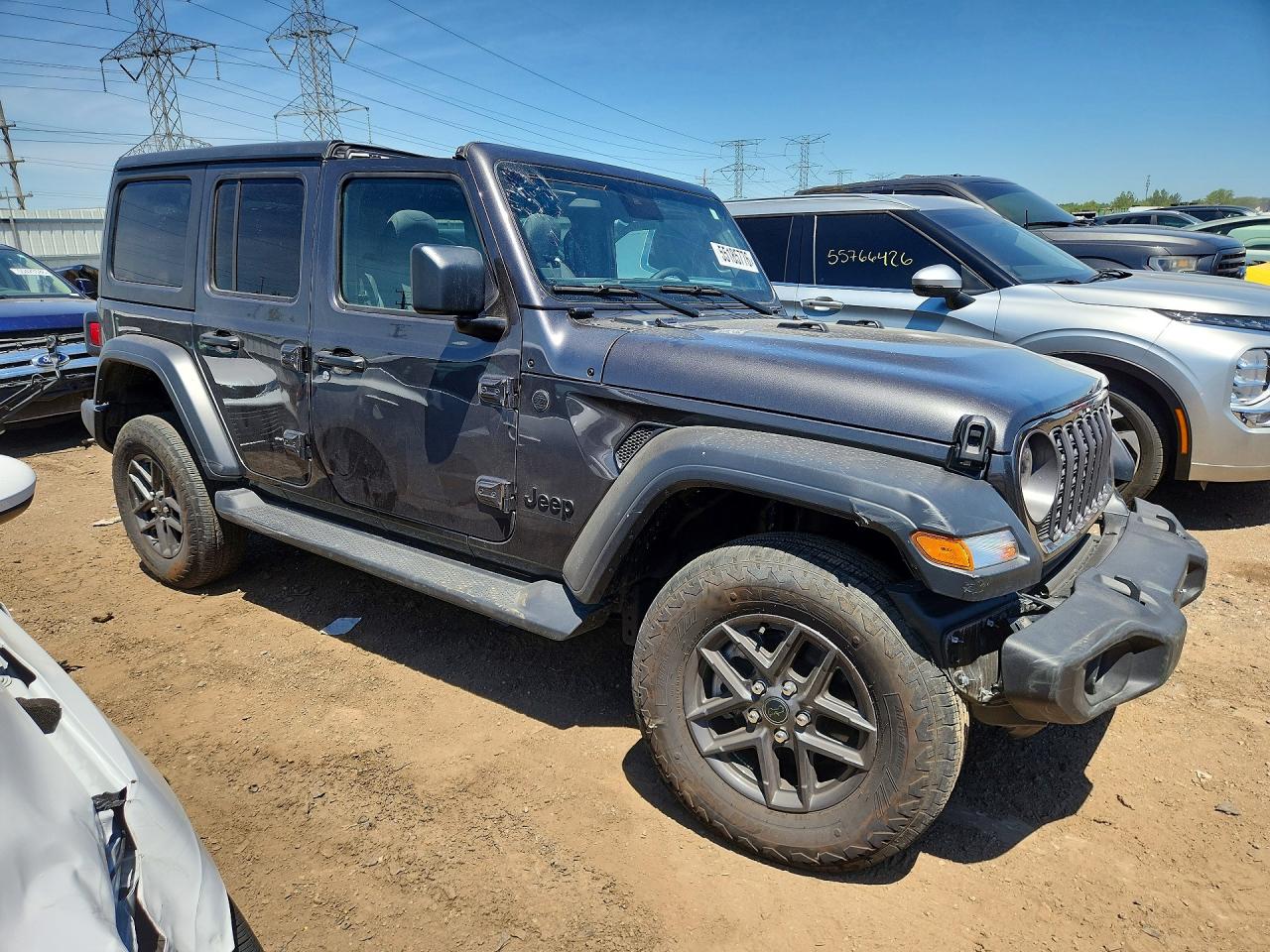 2024 Jeep Wrangler Sport Серый vin: 1C4PJXDG3RW313808