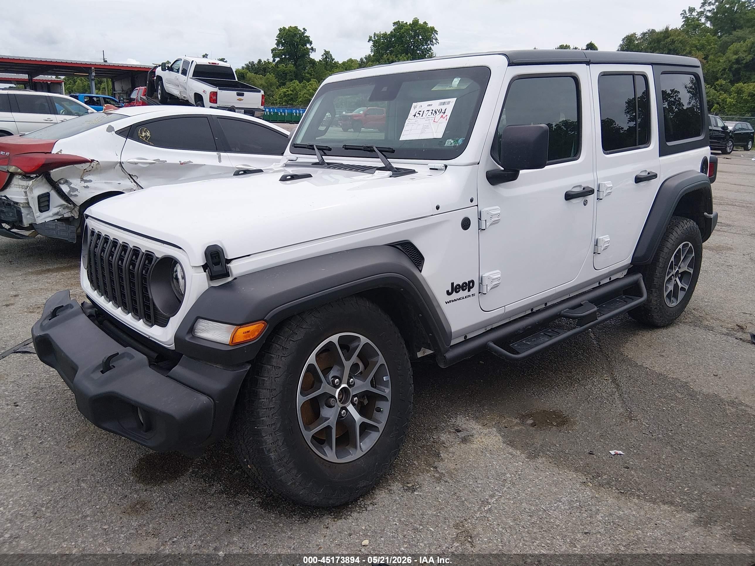 2024 Jeep Wrangler 4-door Sport S 4x4 White vin: 1C4PJXDG3RW315218