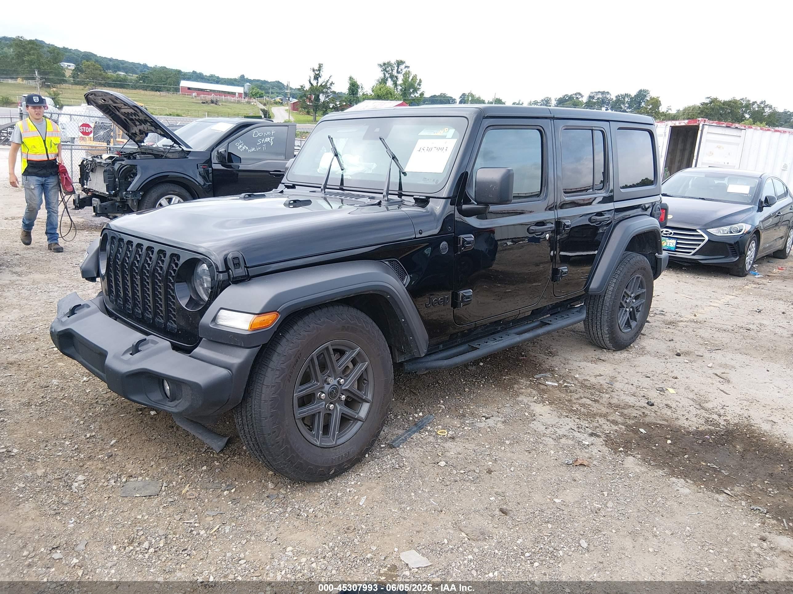 2024 Jeep Wrangler 4-door Sport S 4x4 Black vin: 1C4PJXDN1RW103254