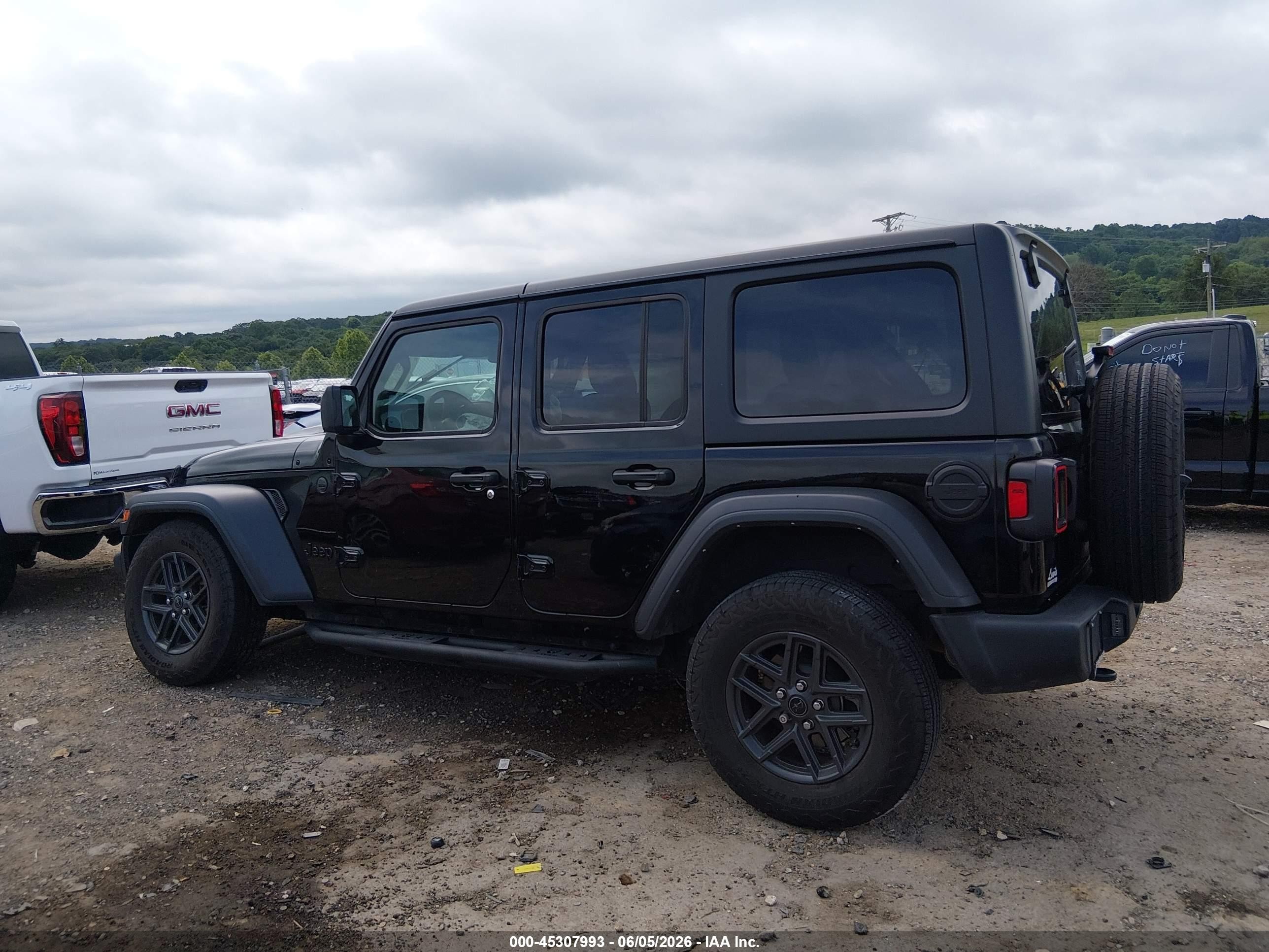 2024 Jeep Wrangler 4-door Sport S 4x4 Black vin: 1C4PJXDN1RW103254