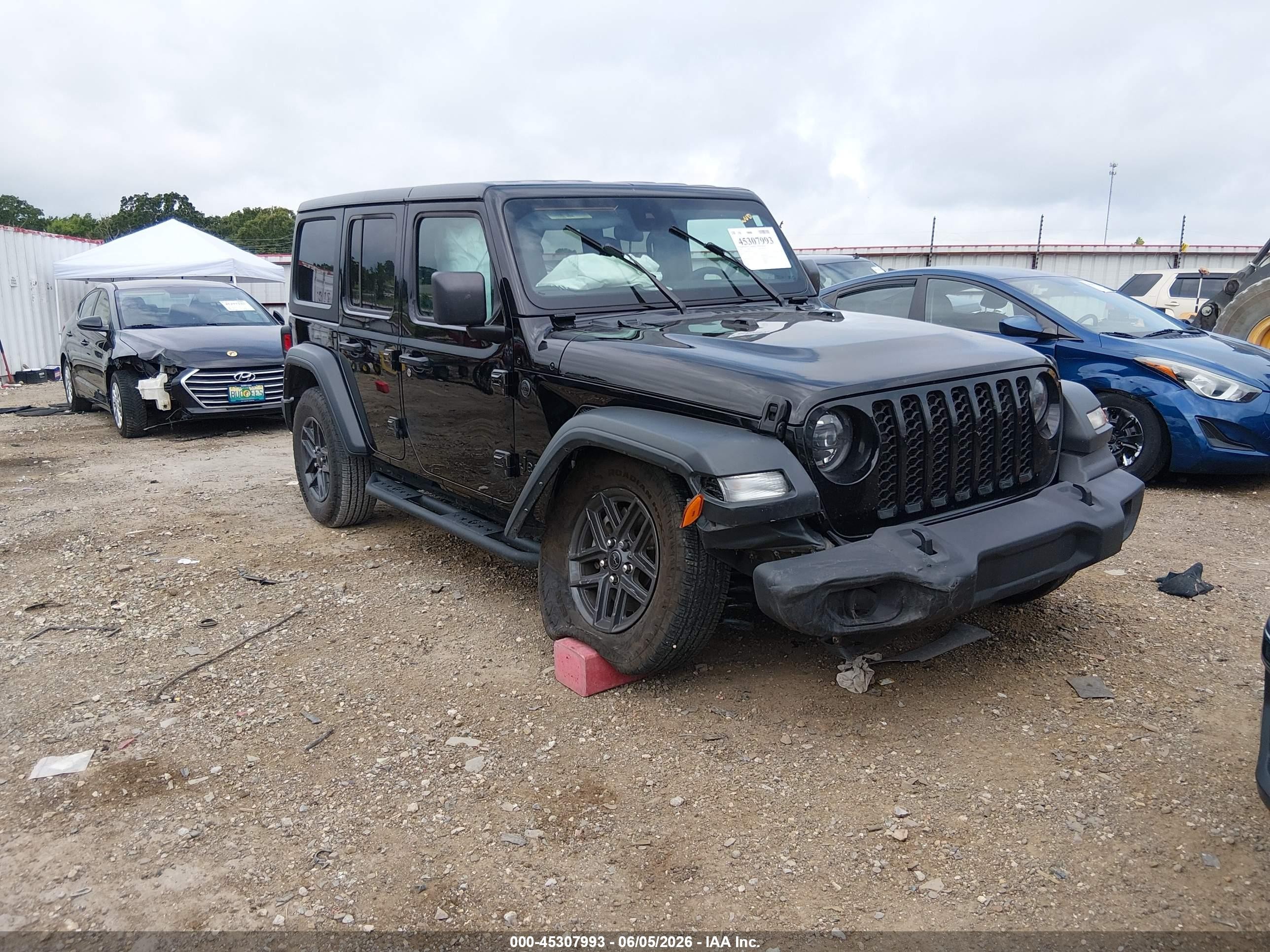 2024 Jeep Wrangler 4-door Sport S 4x4 Black vin: 1C4PJXDN1RW103254