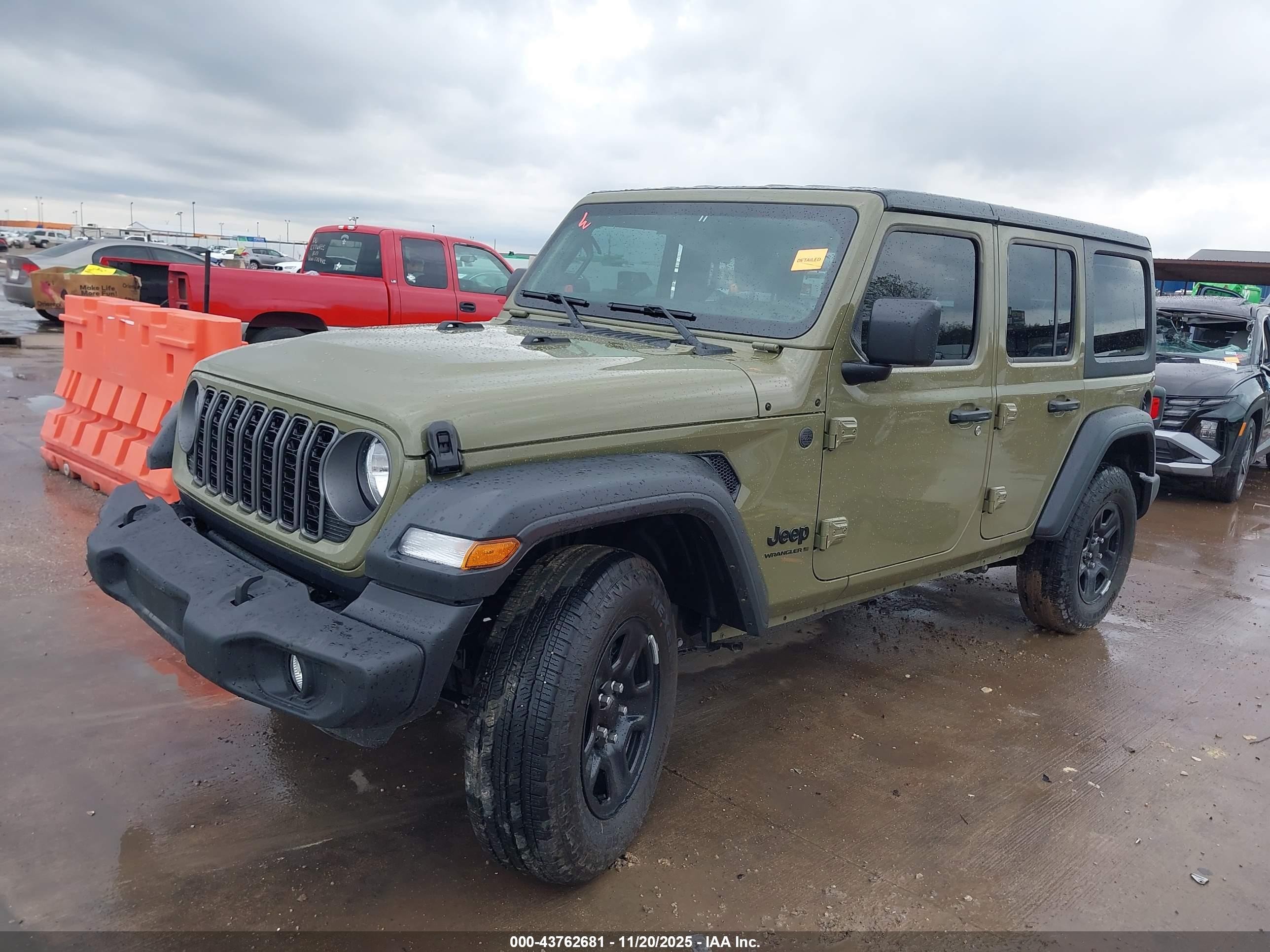 2025 Jeep Wrangler 4-door Sport 4x4 Зеленый vin: 1C4PJXDN2SW620942
