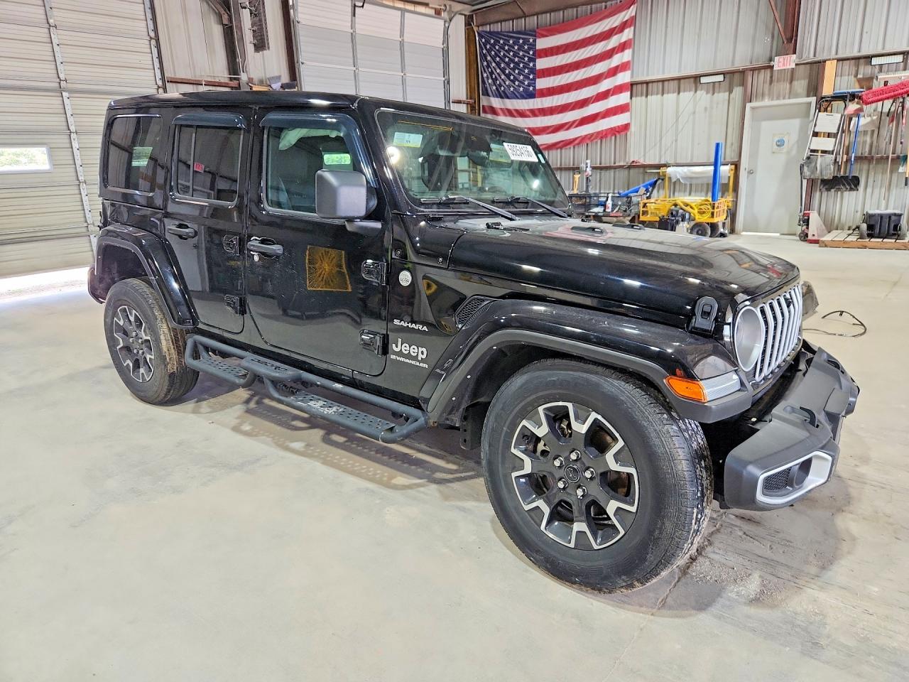 2024 Jeep Wrangler Sahara Black vin: 1C4PJXEN9RW104232