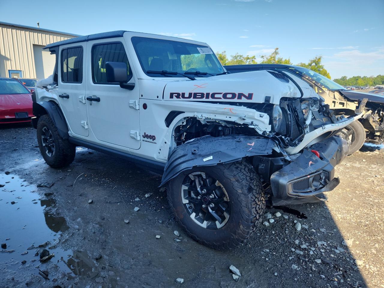 2026 Jeep Wrangler Rubicon White vin: 1C4PJXFN9TW286312 Damage: Right Head Lamp, Broken, Replacement Required