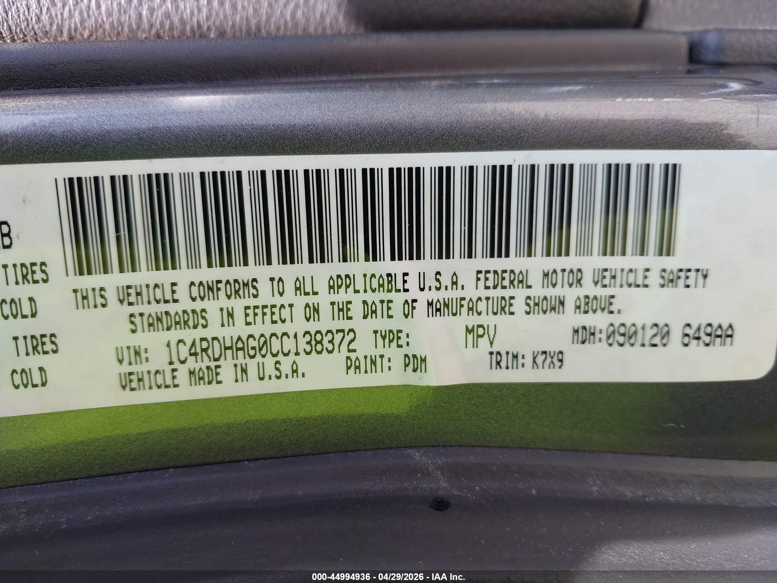 2012 Dodge Durango Sxt Gray vin: 1C4RDHAG0CC138372