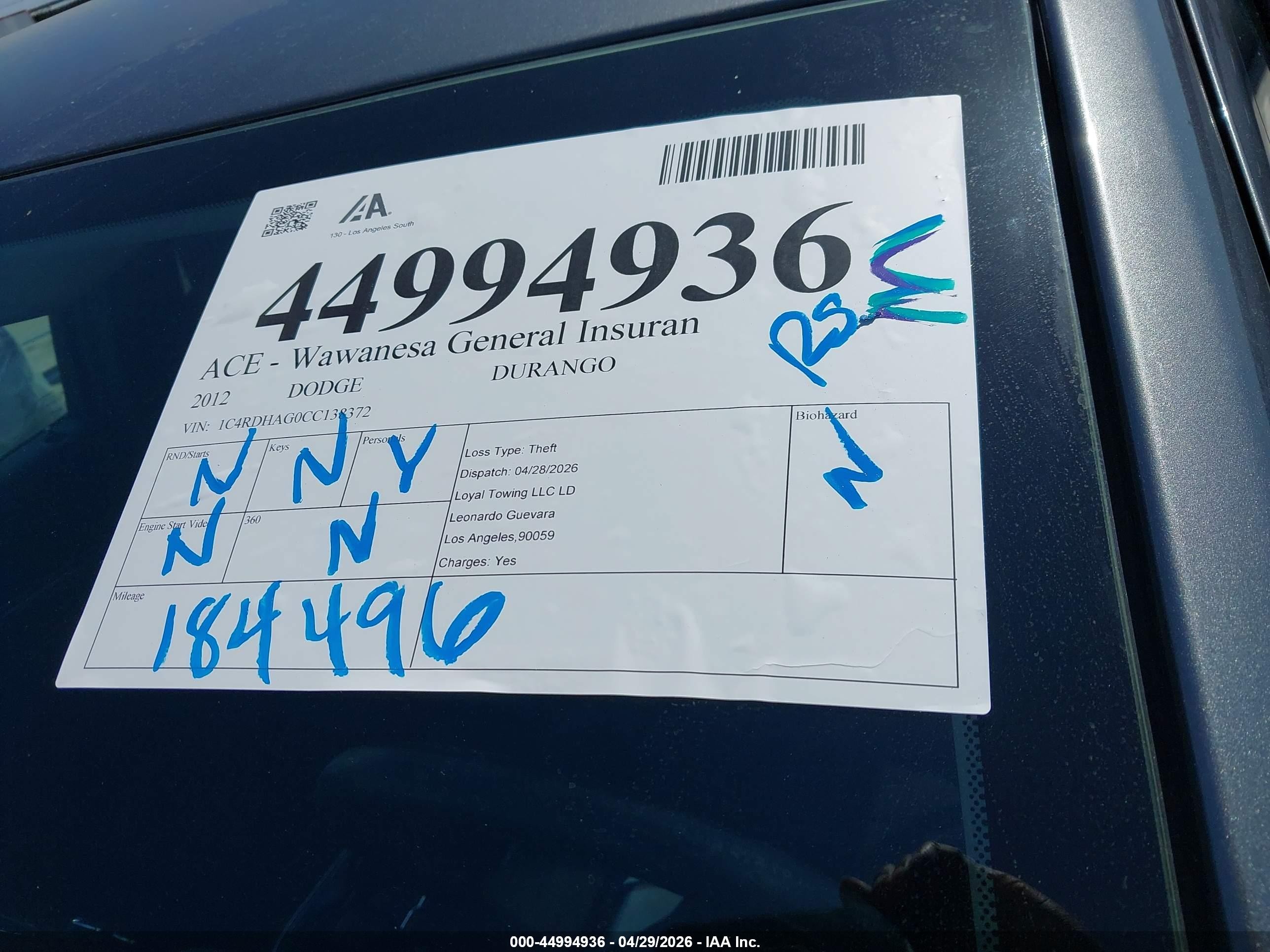 2012 Dodge Durango Sxt Gray vin: 1C4RDHAG0CC138372