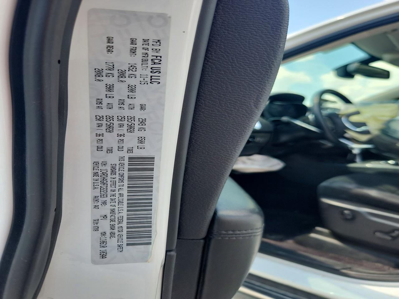 2015 Dodge Durango Sxt White vin: 1C4RDHAG0FC222163