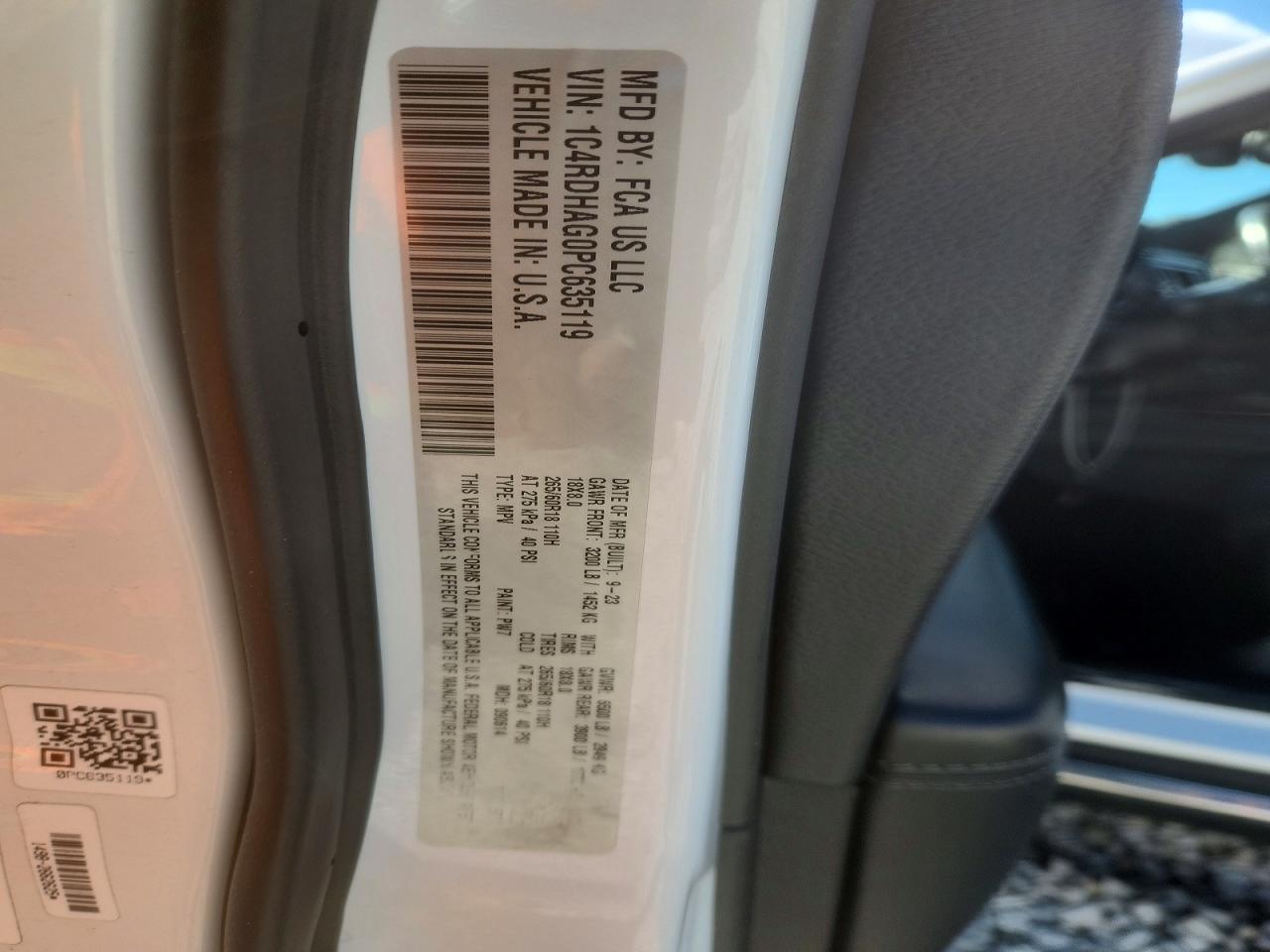 2023 Dodge Durango Sxt White vin: 1C4RDHAG0PC635119