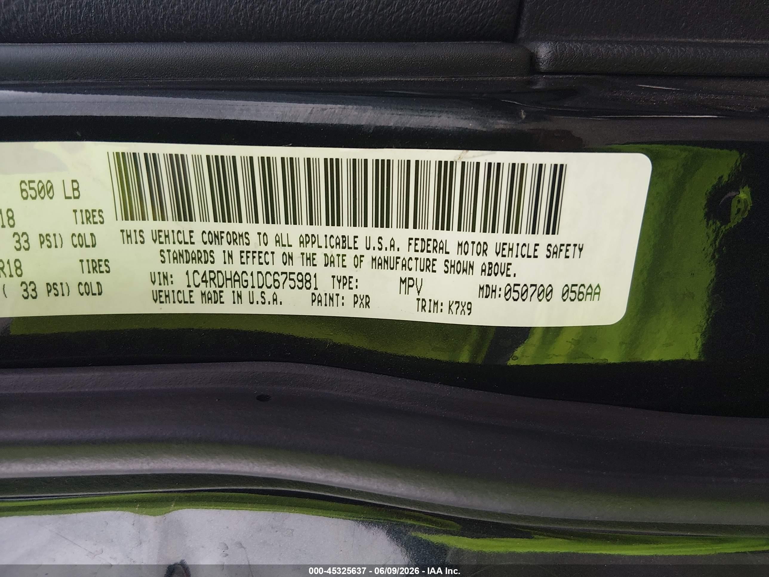 2013 Dodge Durango Sxt Black vin: 1C4RDHAG1DC675981
