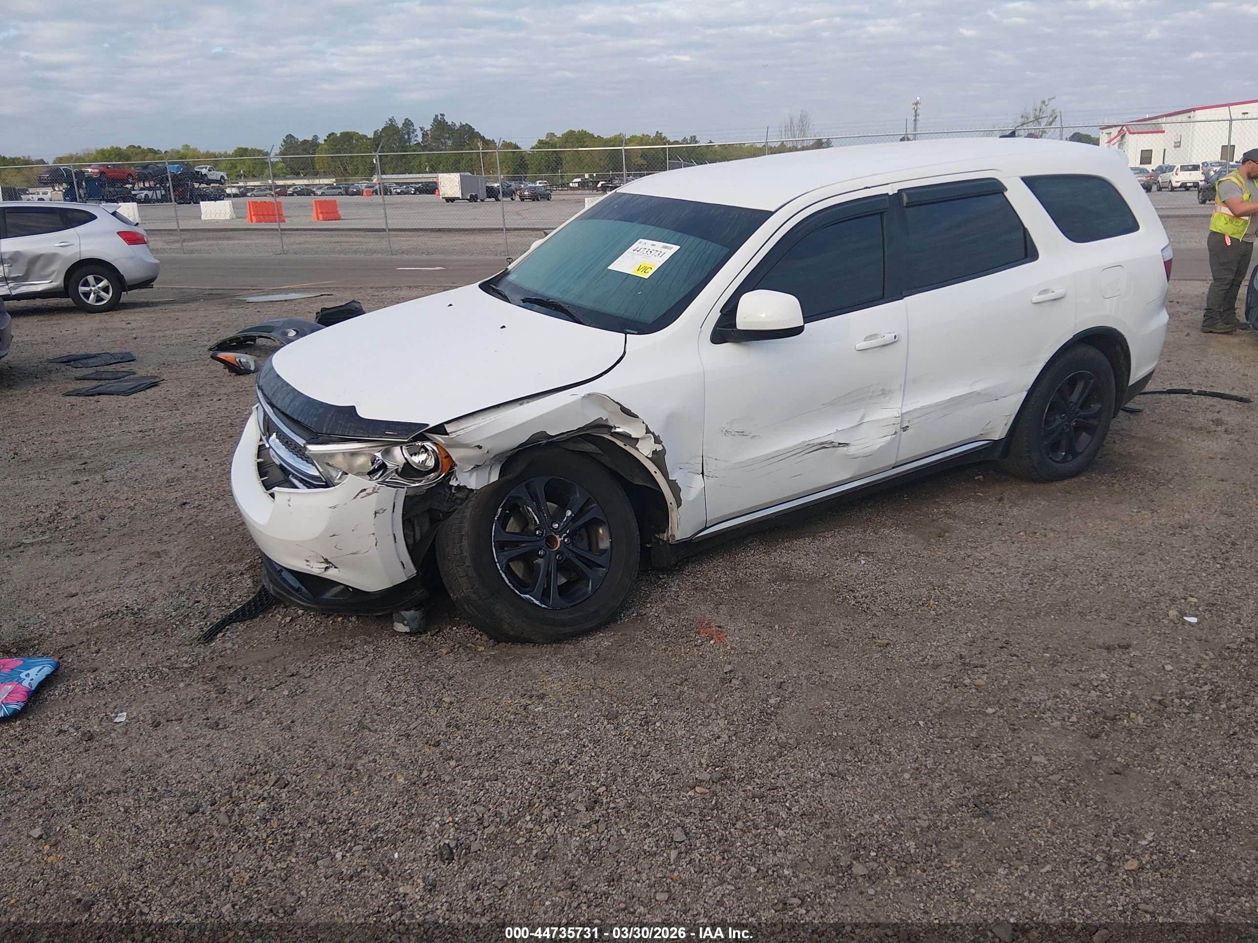 2013 Dodge Durango Sxt White vin: 1C4RDHAG2DC564680
