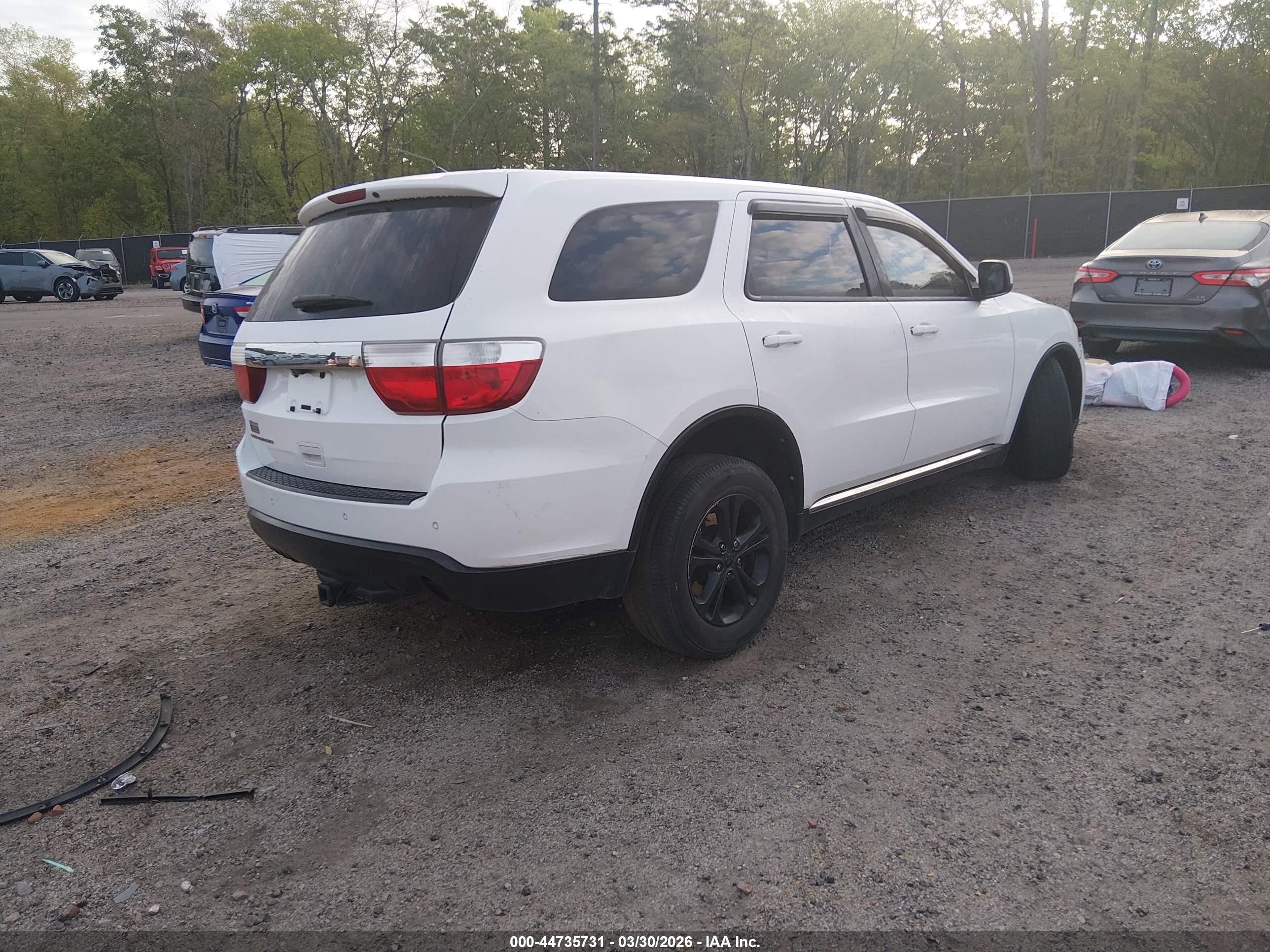 2013 Dodge Durango Sxt White vin: 1C4RDHAG2DC564680