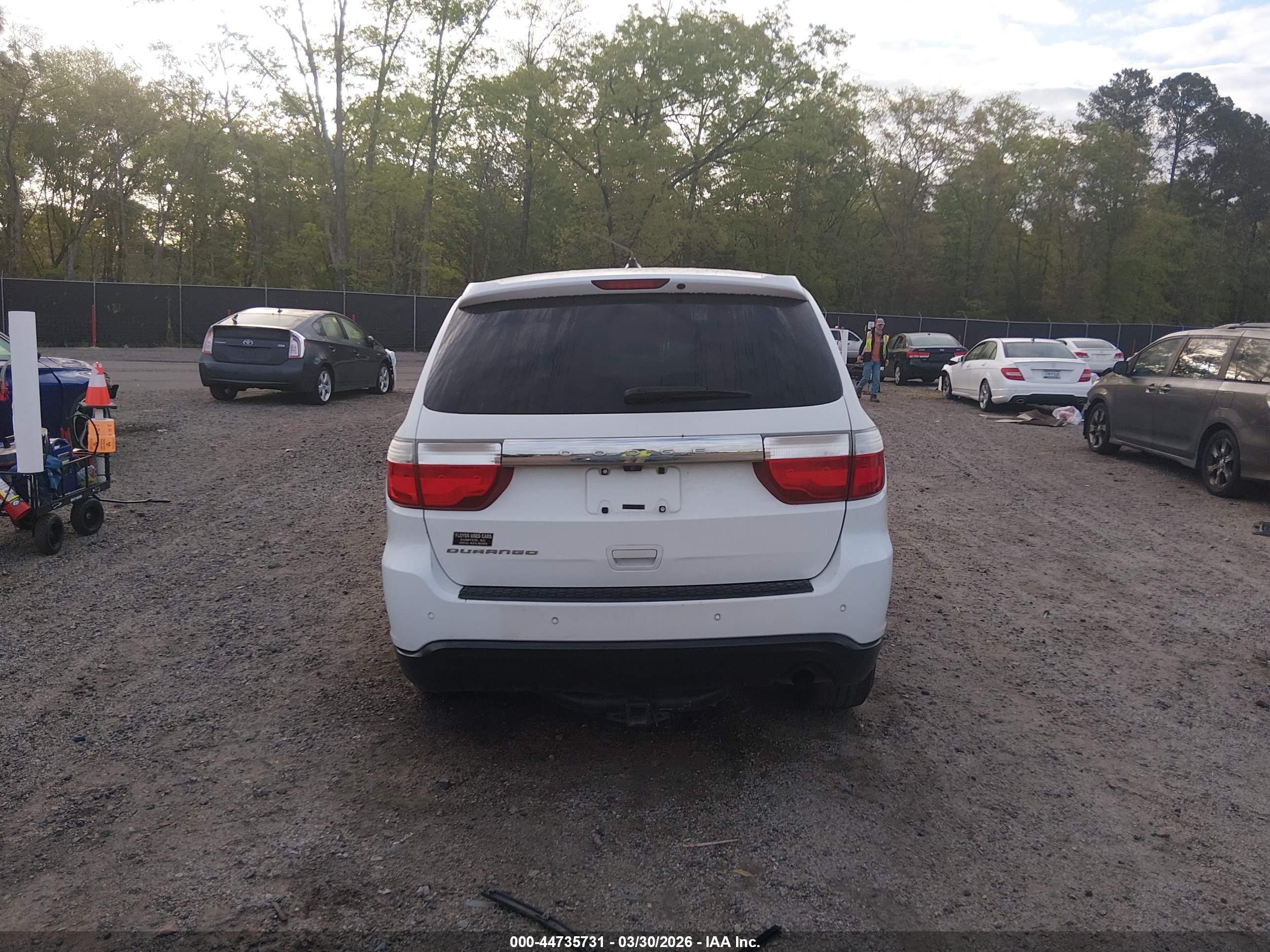 2013 Dodge Durango Sxt White vin: 1C4RDHAG2DC564680