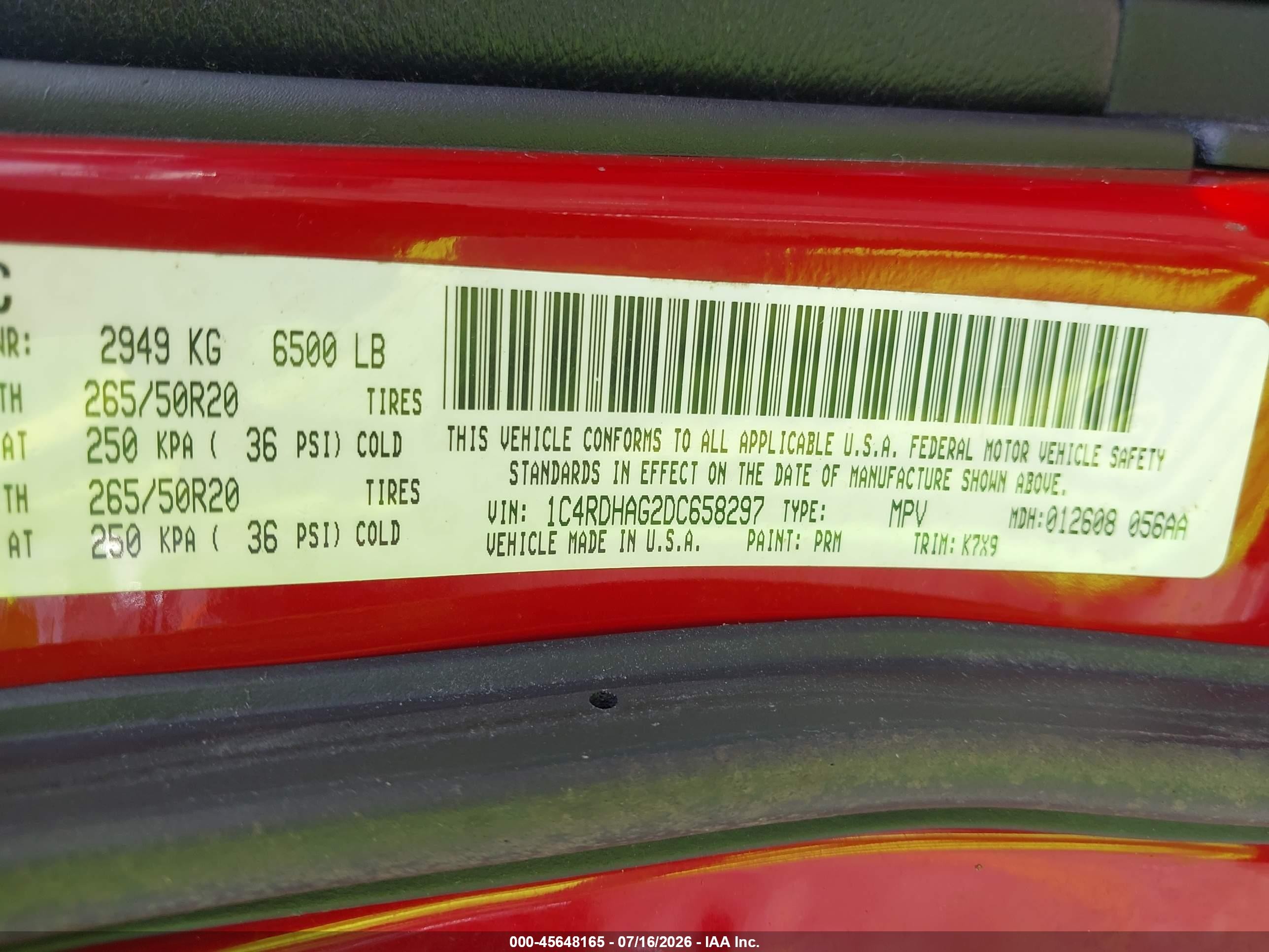 2013 Dodge Durango Sxt Red vin: 1C4RDHAG2DC658297