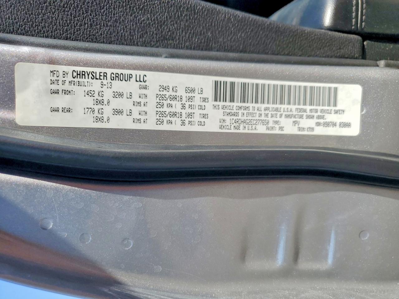 2014 Dodge Durango Sxt Silver vin: 1C4RDHAG2EC277650