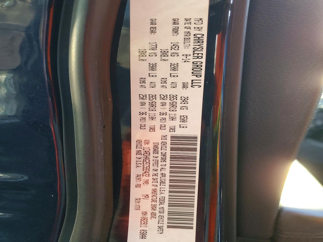 2014 Dodge Durango Sxt Blue vin: 1C4RDHAG2EC593422