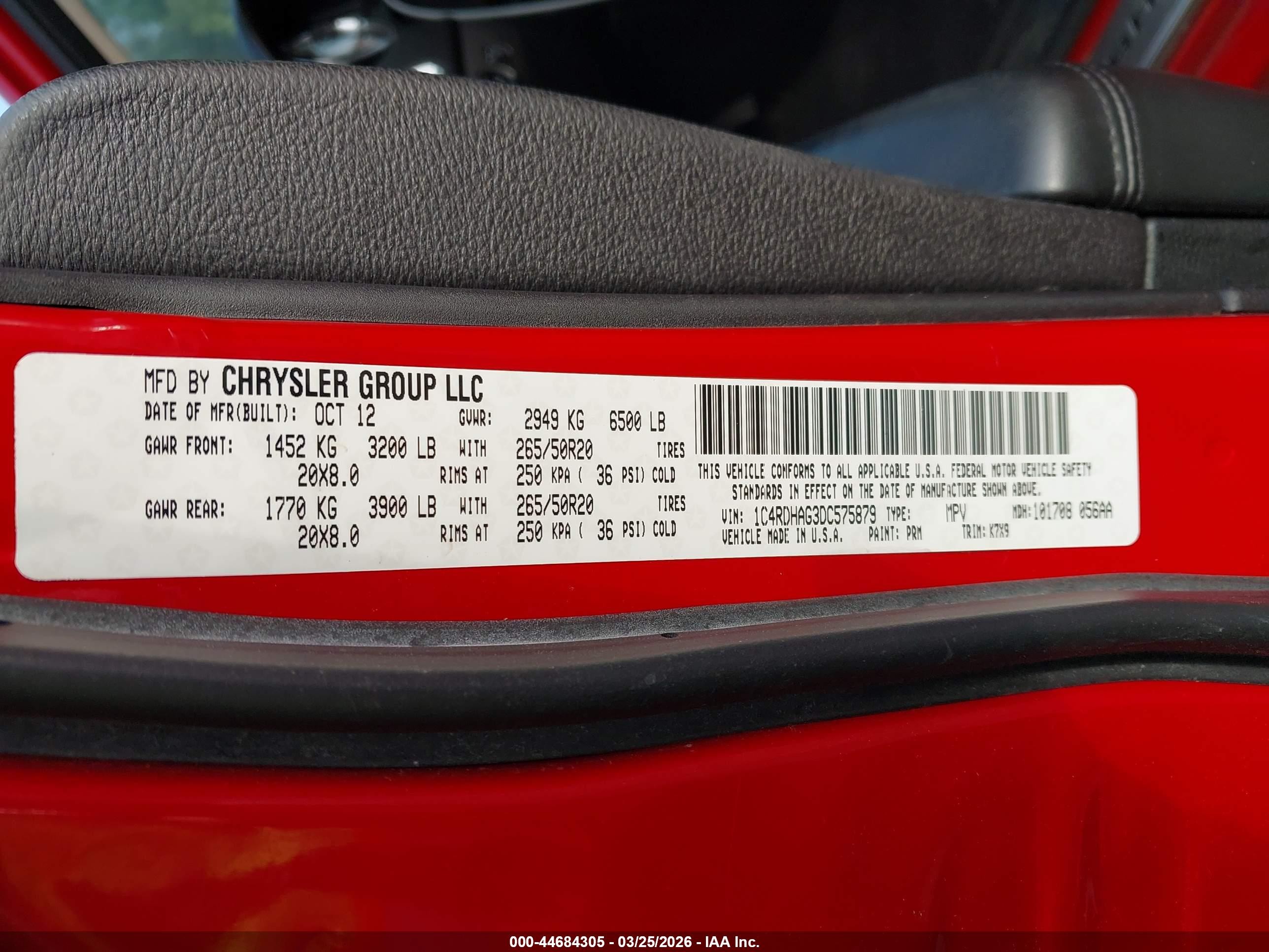 2013 Dodge Durango Sxt Red vin: 1C4RDHAG3DC575879