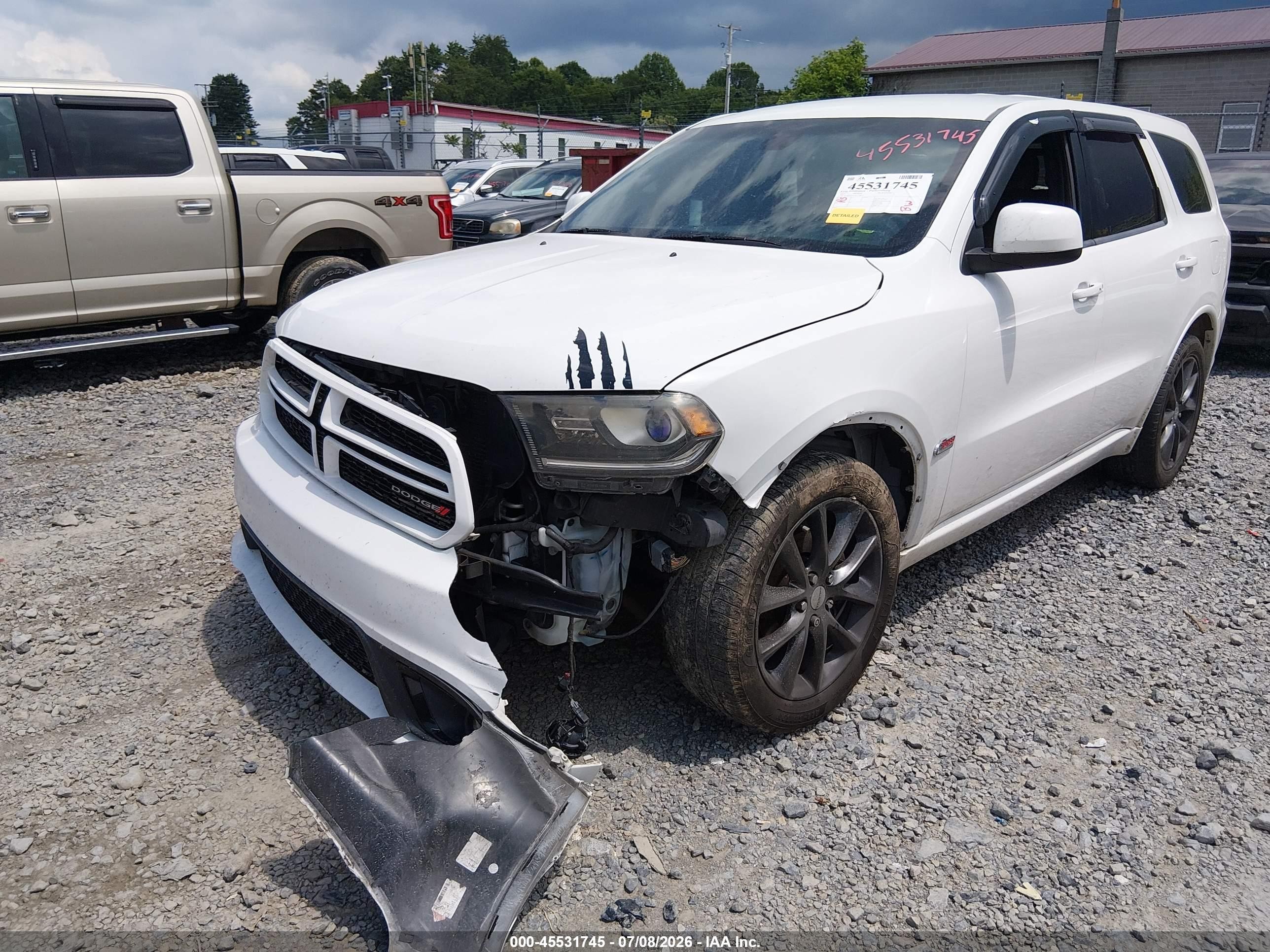2014 Dodge Durango Sxt White vin: 1C4RDHAG3EC338973