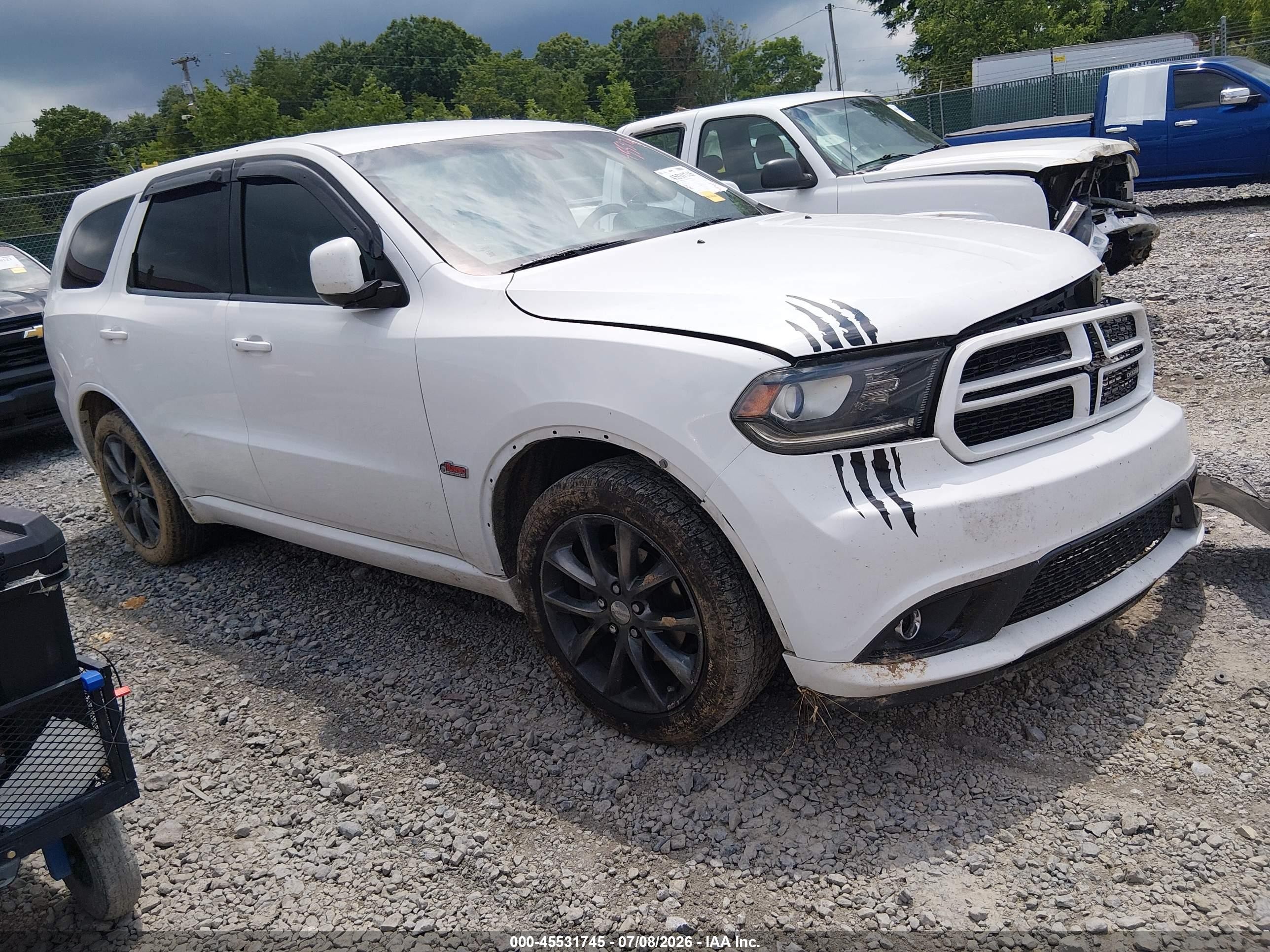 2014 Dodge Durango Sxt White vin: 1C4RDHAG3EC338973