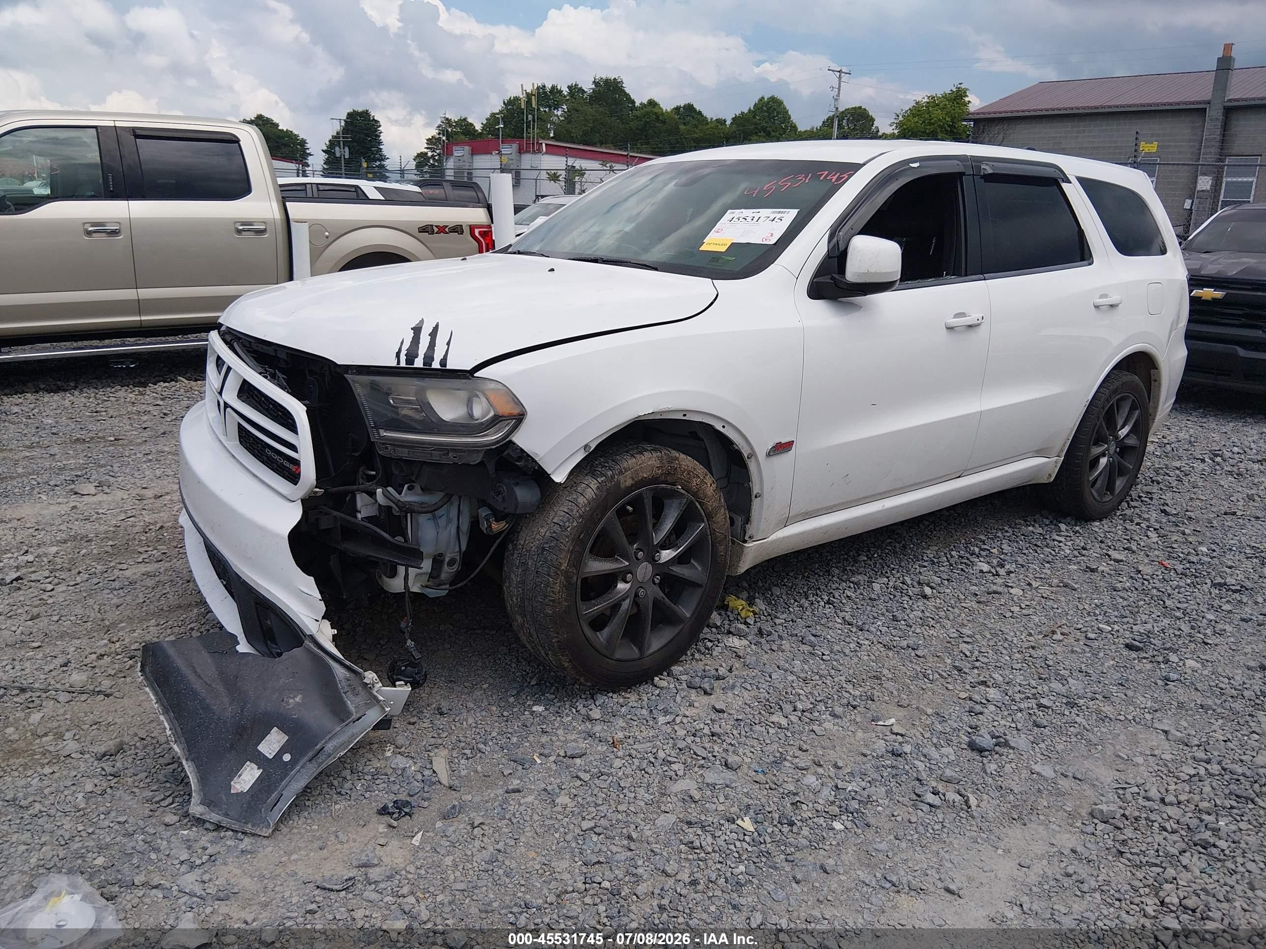 2014 Dodge Durango Sxt White vin: 1C4RDHAG3EC338973
