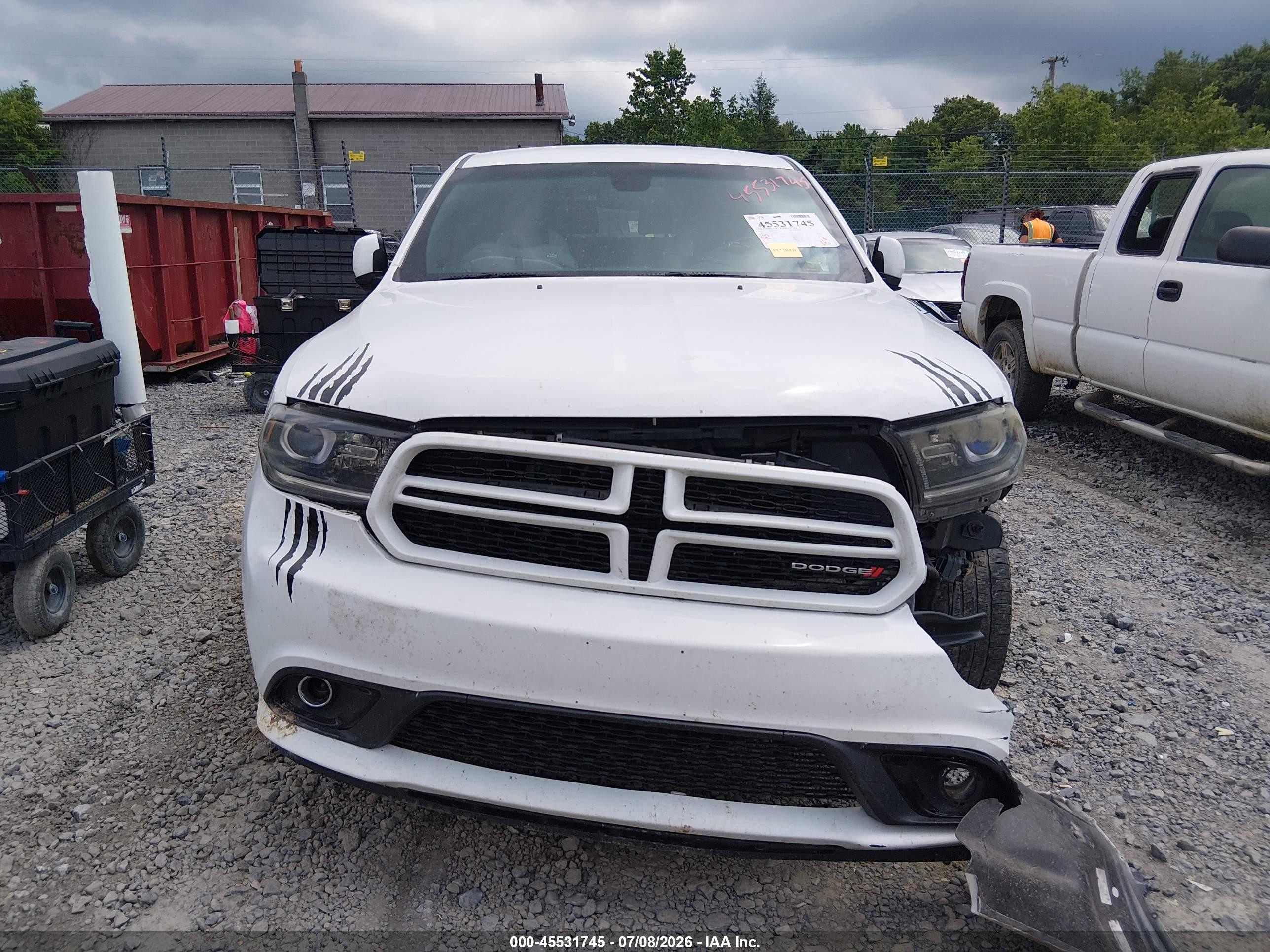 2014 Dodge Durango Sxt White vin: 1C4RDHAG3EC338973