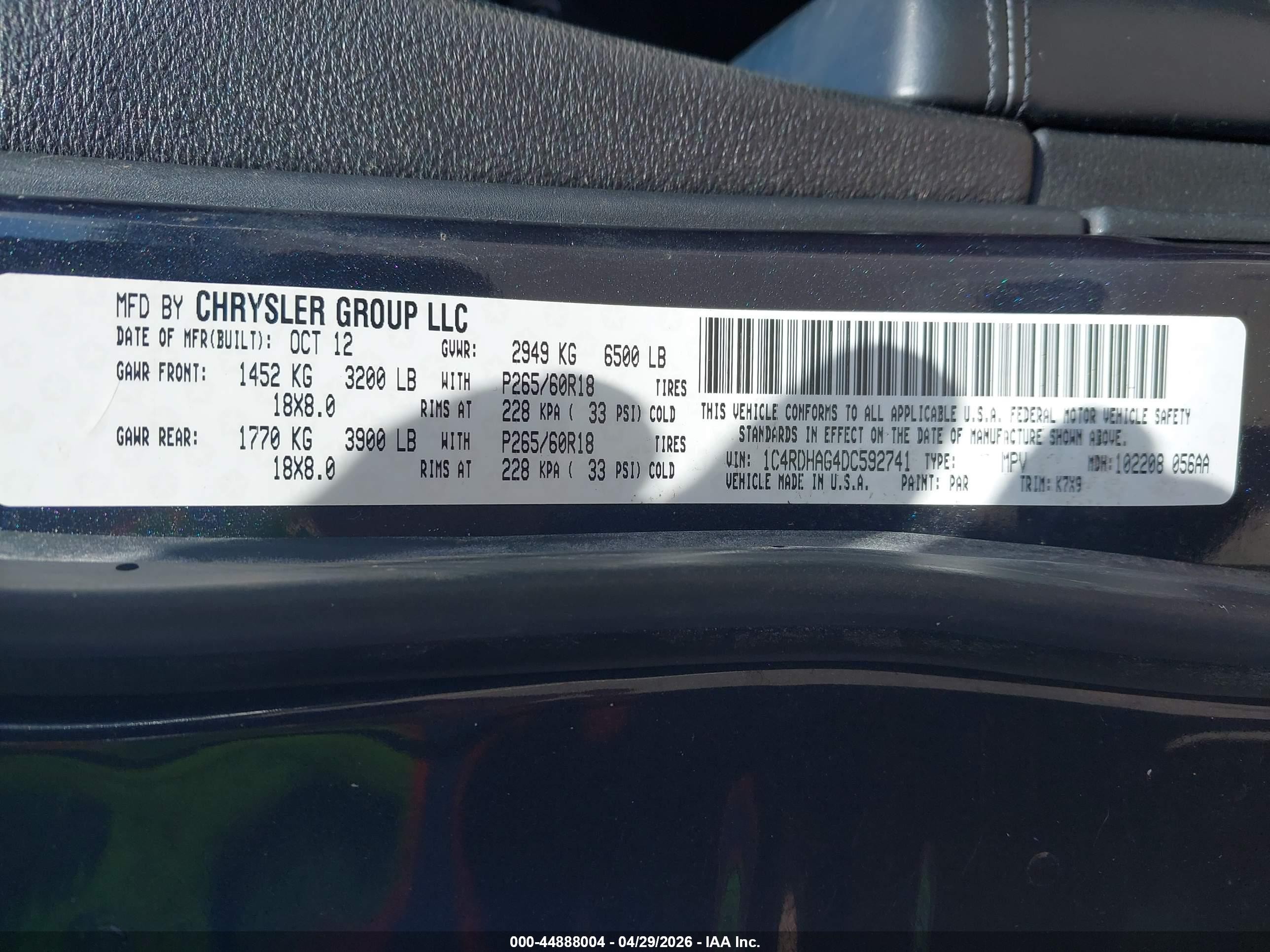 2013 Dodge Durango Sxt Black vin: 1C4RDHAG4DC592741