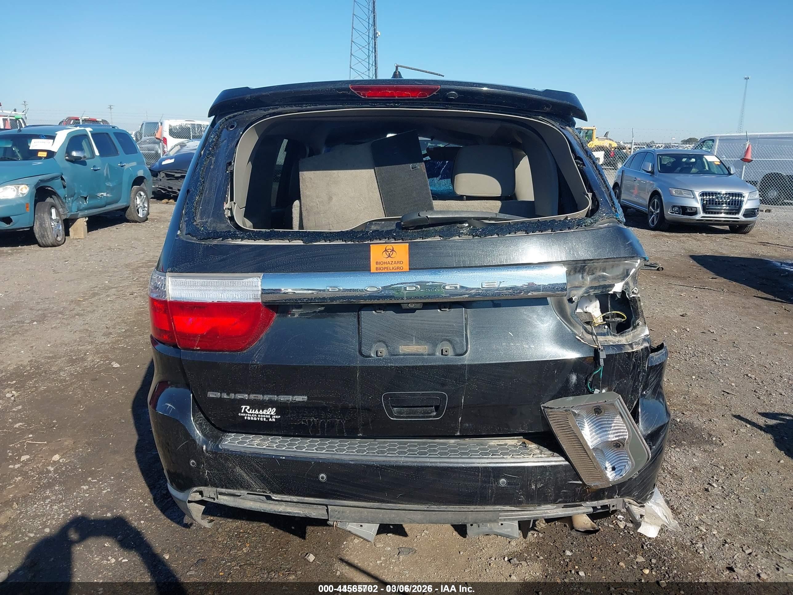 2013 Dodge Durango Sxt Black vin: 1C4RDHAG4DC692998
