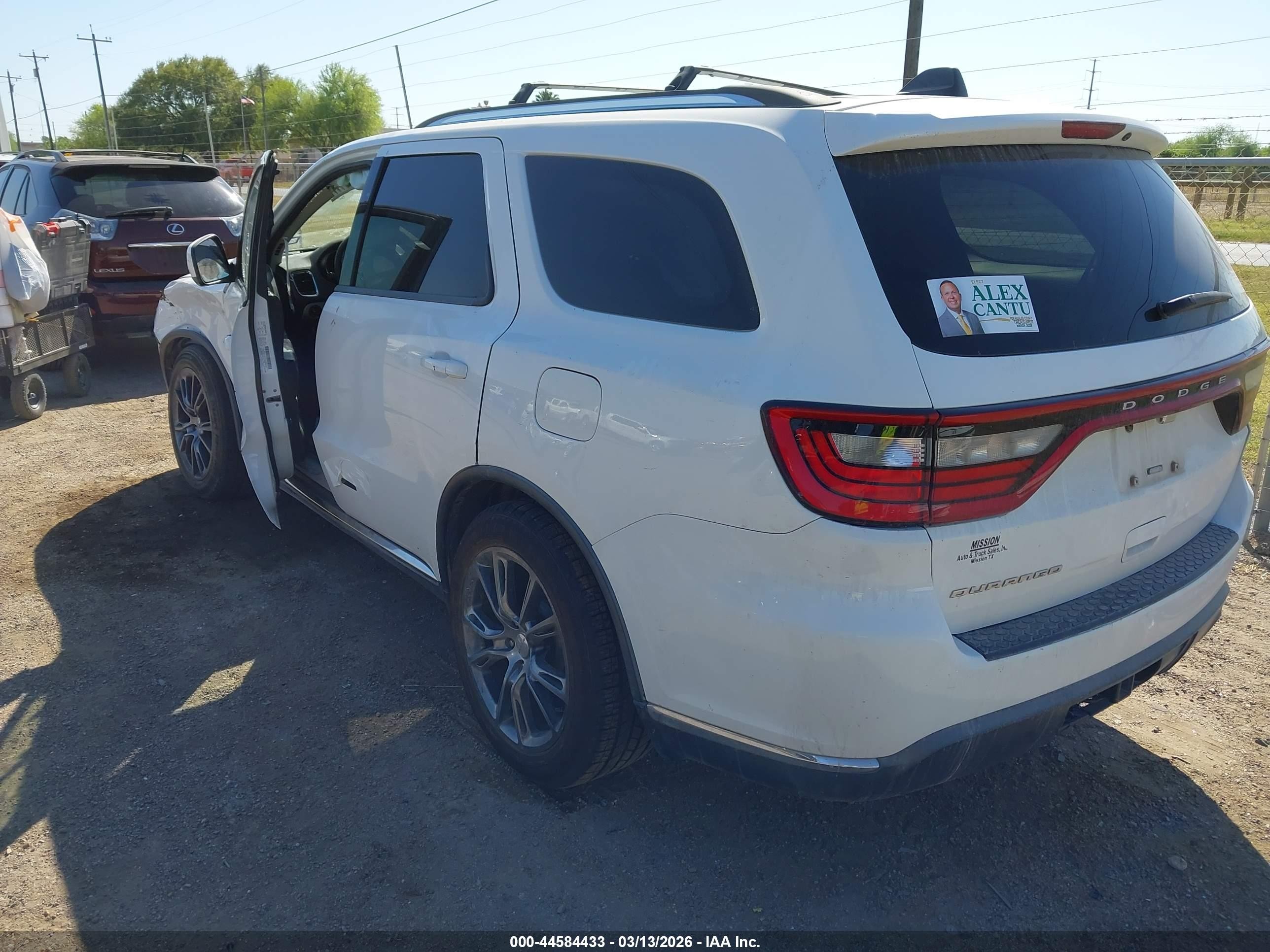 2014 Dodge Durango Sxt White vin: 1C4RDHAG4EC313595