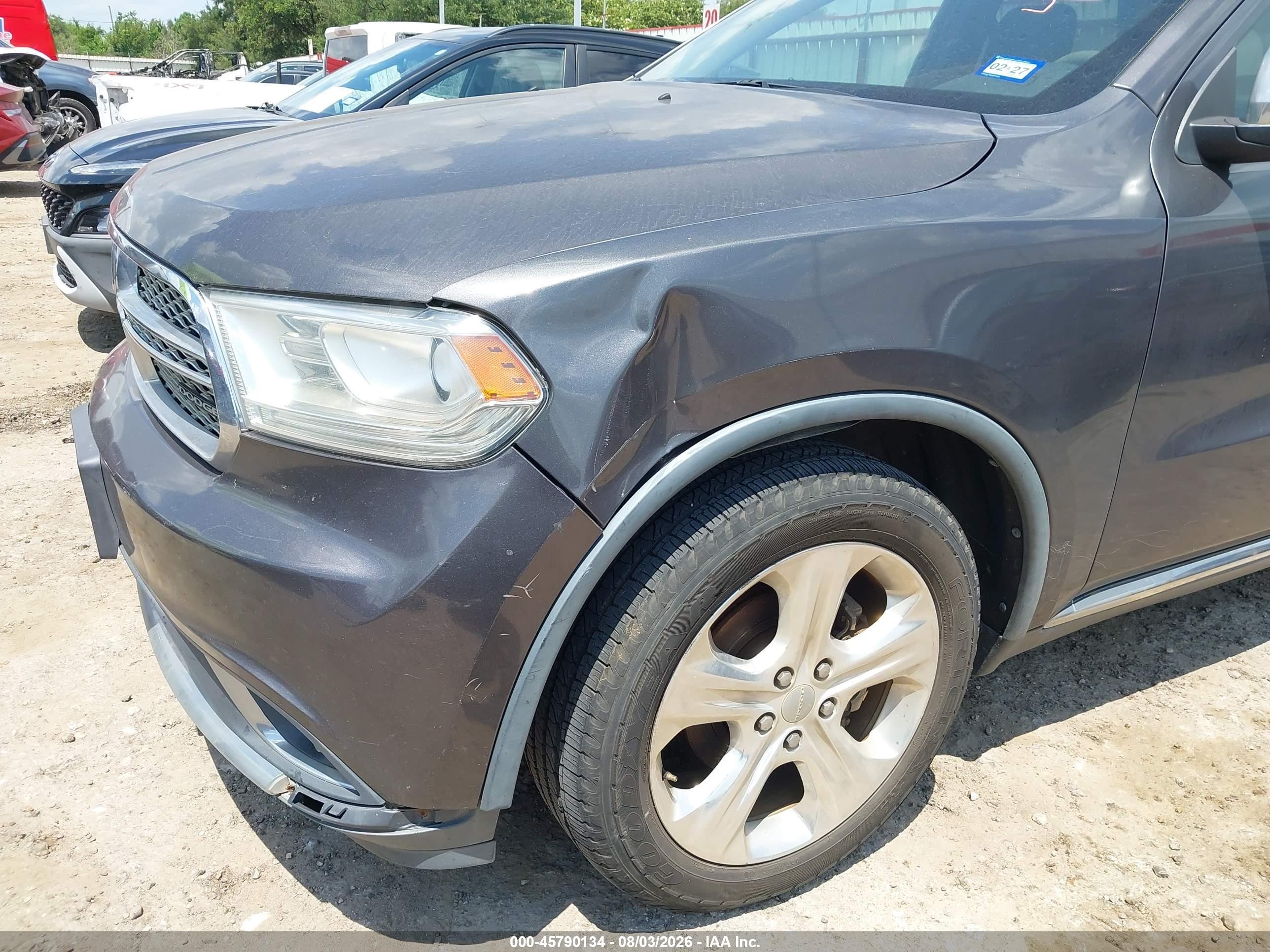 2014 Dodge Durango Sxt Gray vin: 1C4RDHAG4EC590506