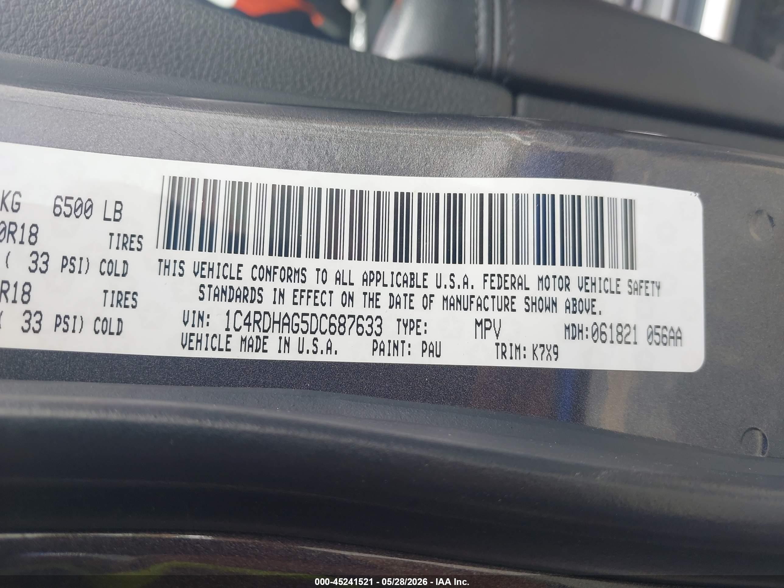 2013 Dodge Durango Sxt Gray vin: 1C4RDHAG5DC687633