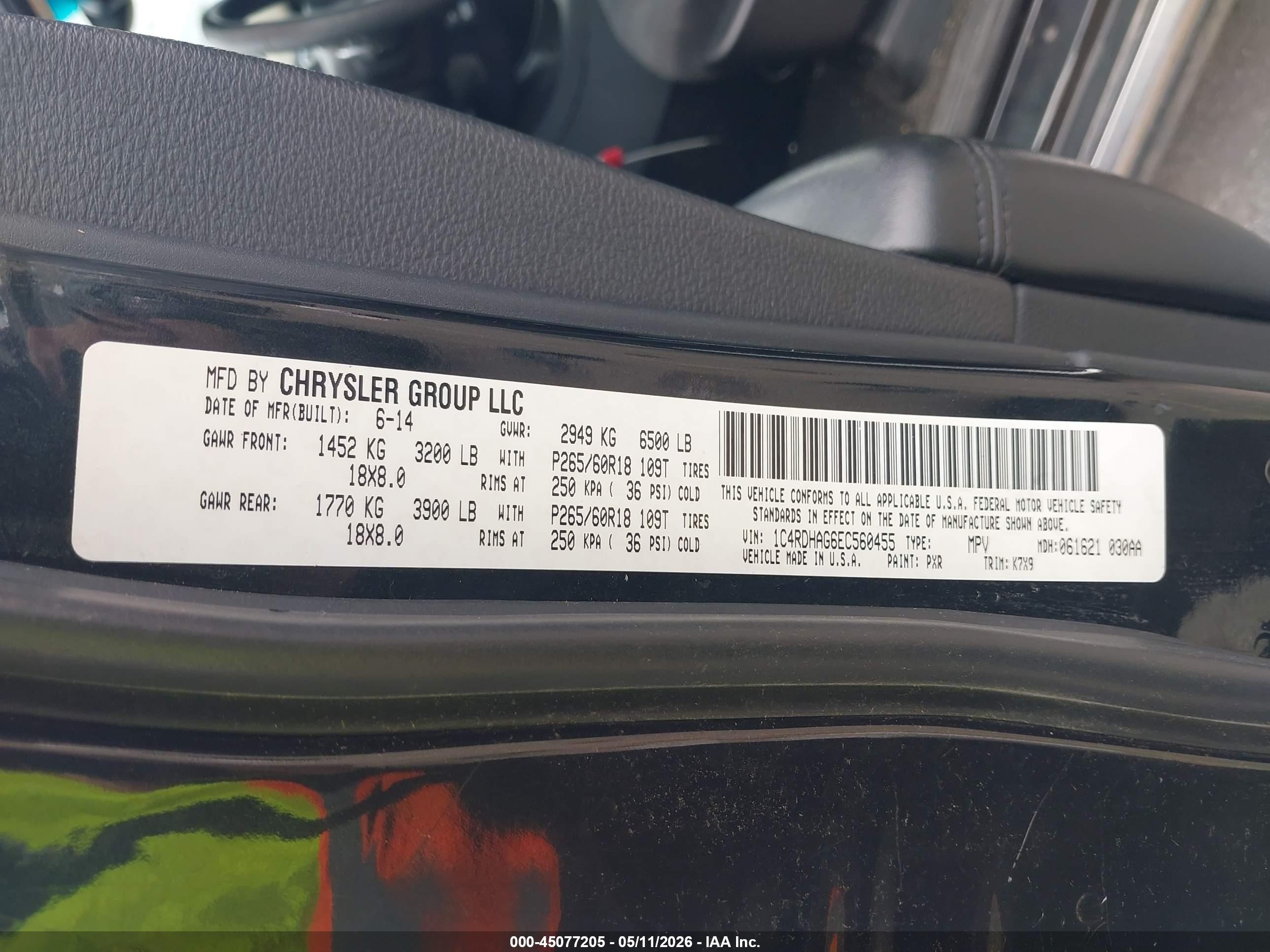 2014 Dodge Durango Sxt Черный vin: 1C4RDHAG6EC560455