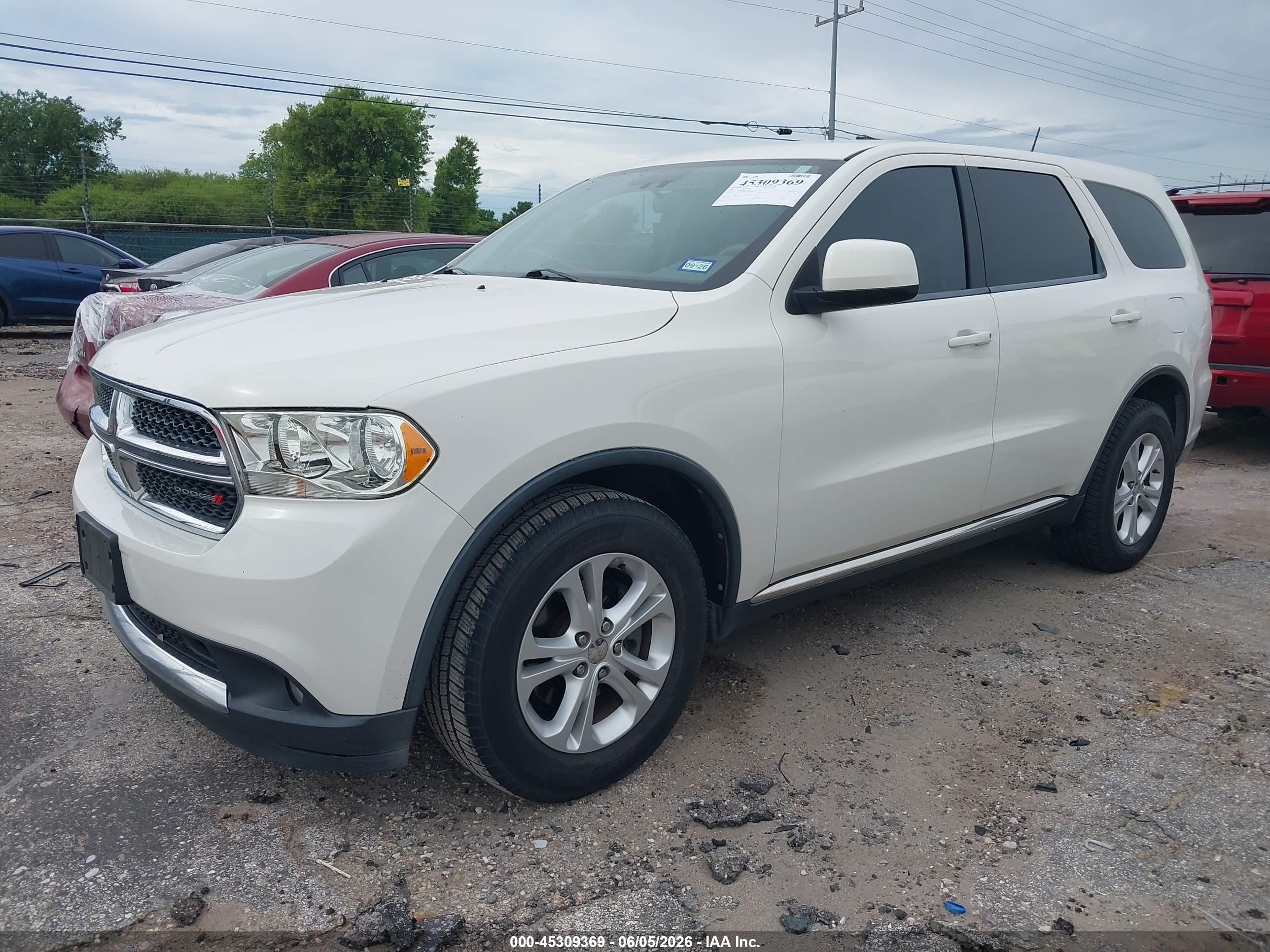 2012 Dodge Durango Sxt White vin: 1C4RDHAG7CC320022