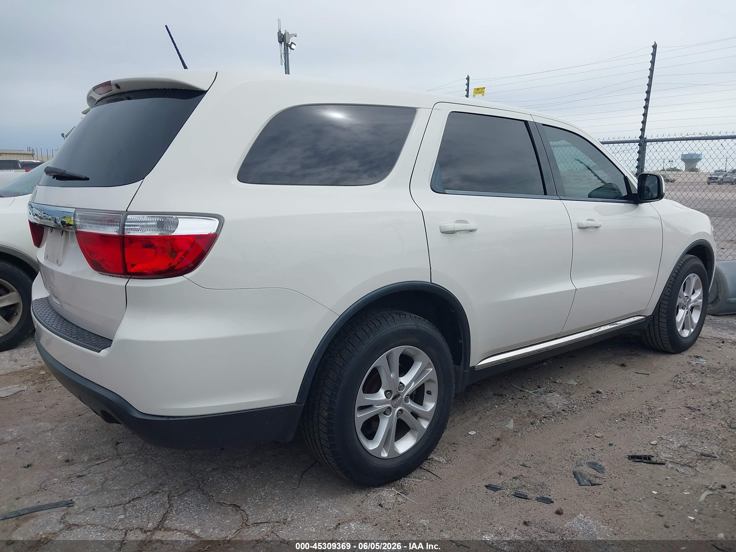 2012 Dodge Durango Sxt White vin: 1C4RDHAG7CC320022
