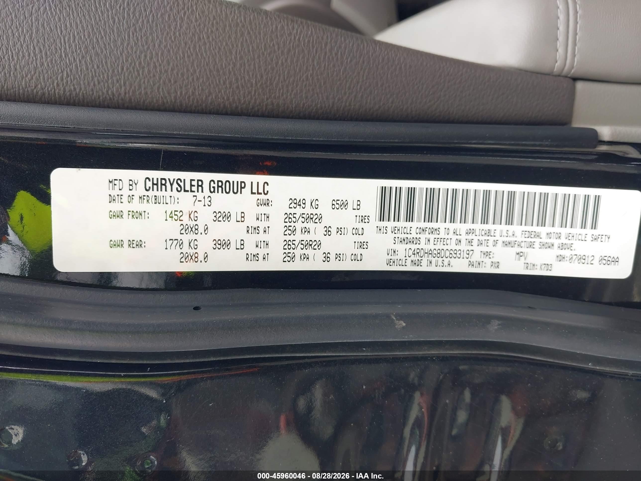 2013 Dodge Durango Sxt Black vin: 1C4RDHAG8DC693197