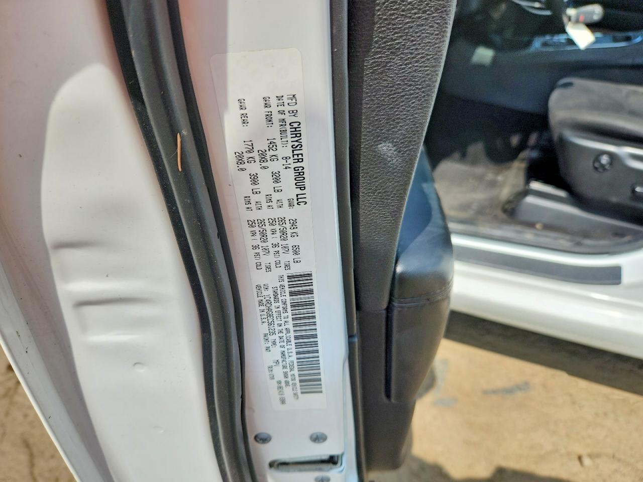 2014 Dodge Durango Sxt White vin: 1C4RDHAG8EC561235