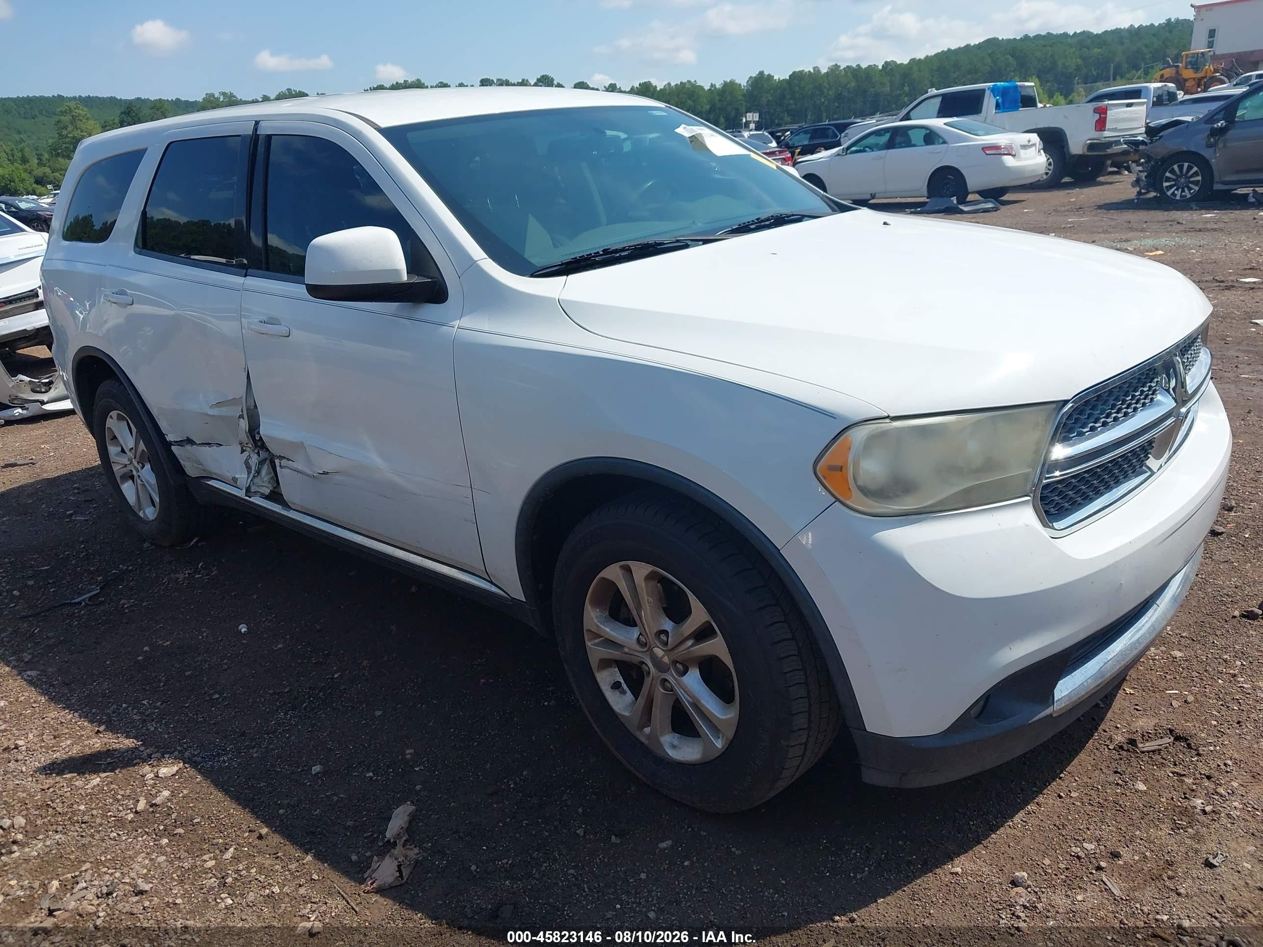 2013 Dodge Durango Sxt White vin: 1C4RDHAG9DC657342