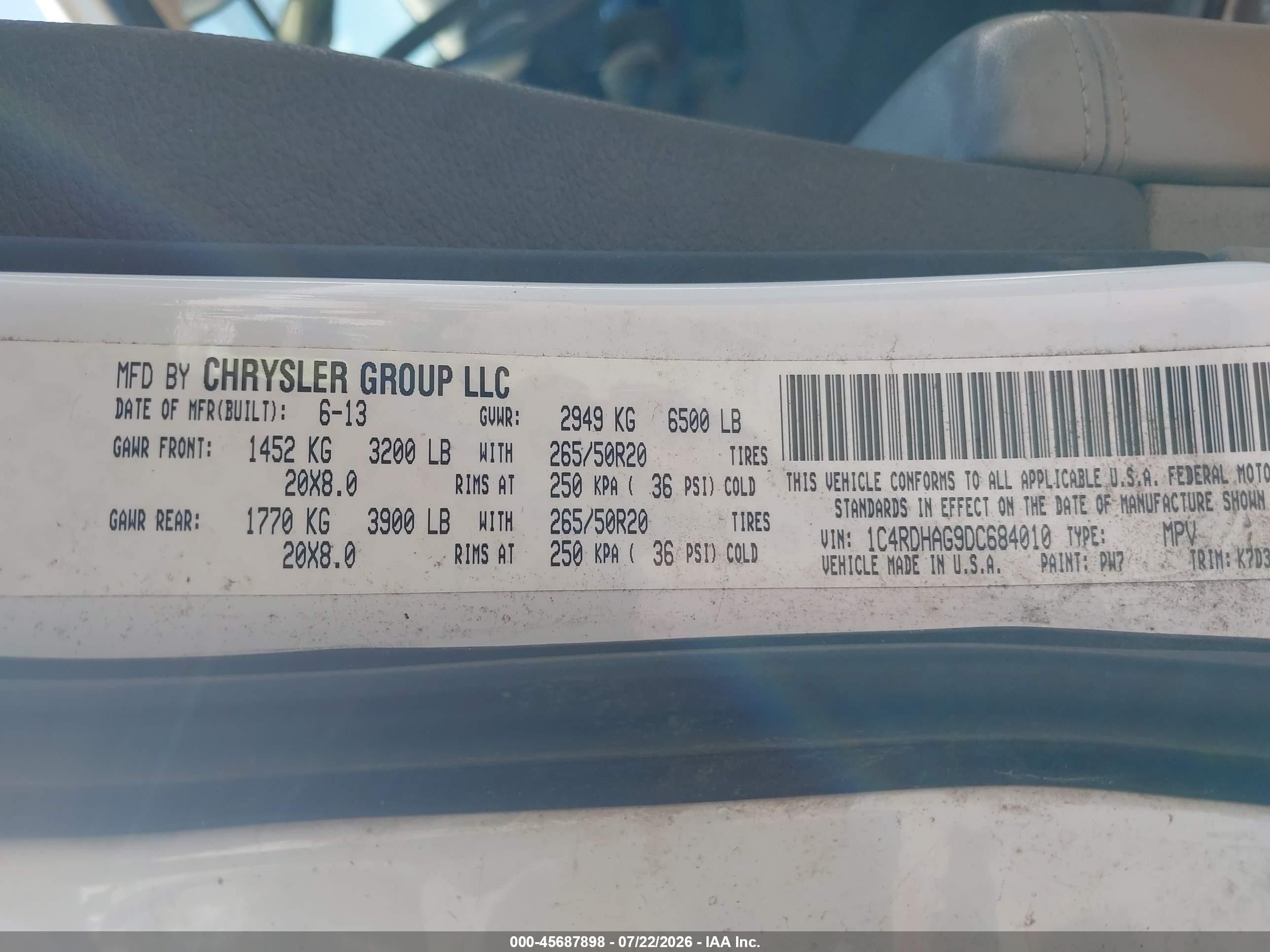 2013 Dodge Durango Sxt White vin: 1C4RDHAG9DC684010
