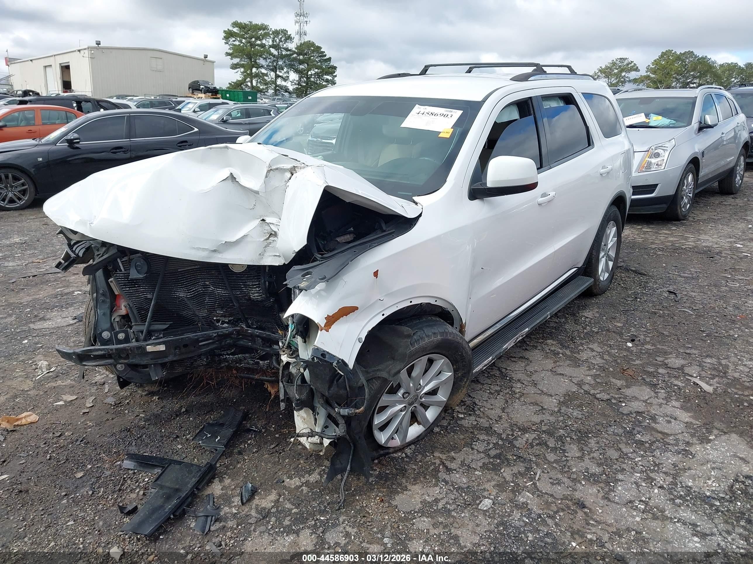 2014 Dodge Durango Sxt White vin: 1C4RDHAGXEC390911