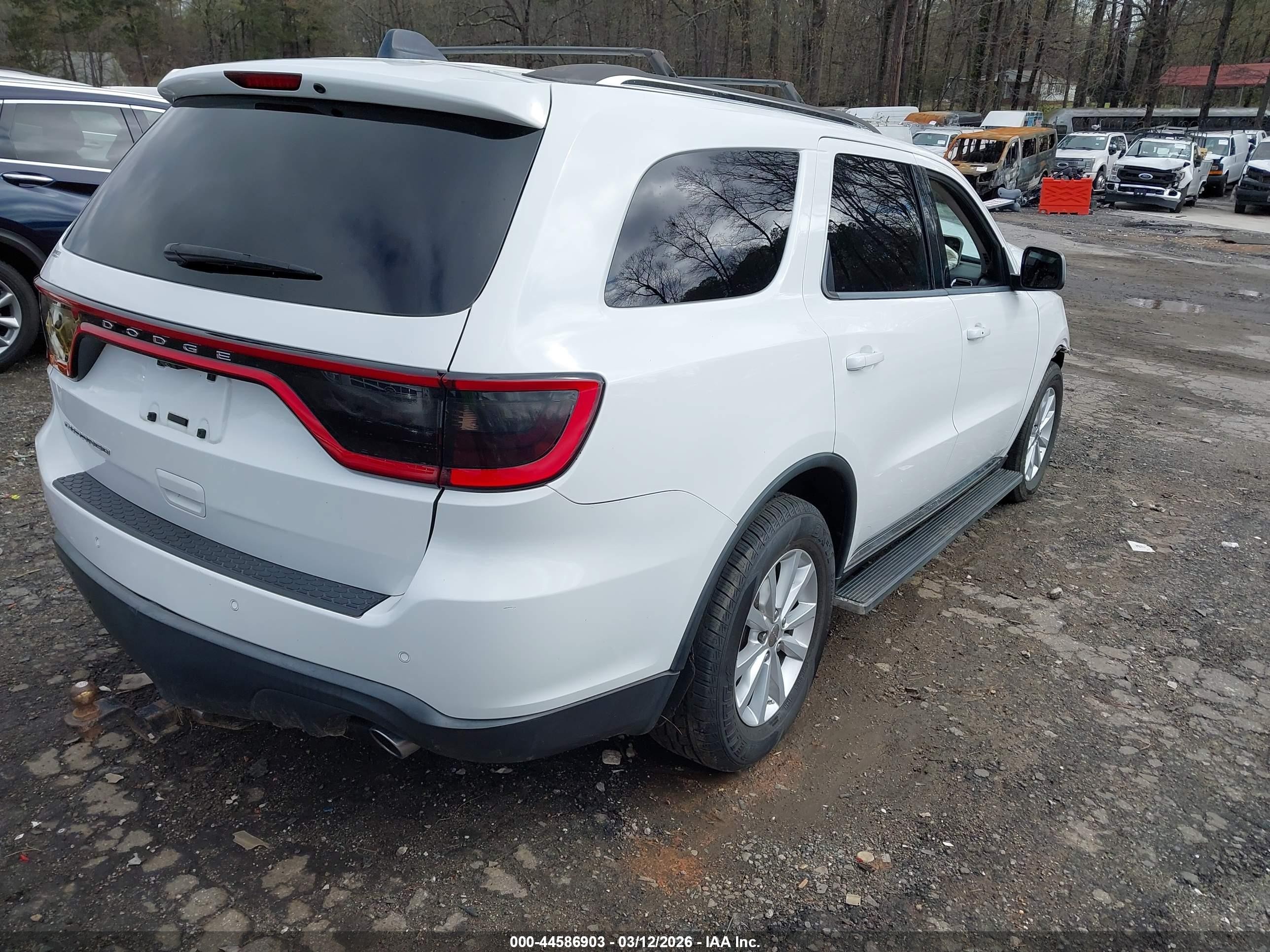 2014 Dodge Durango Sxt White vin: 1C4RDHAGXEC390911