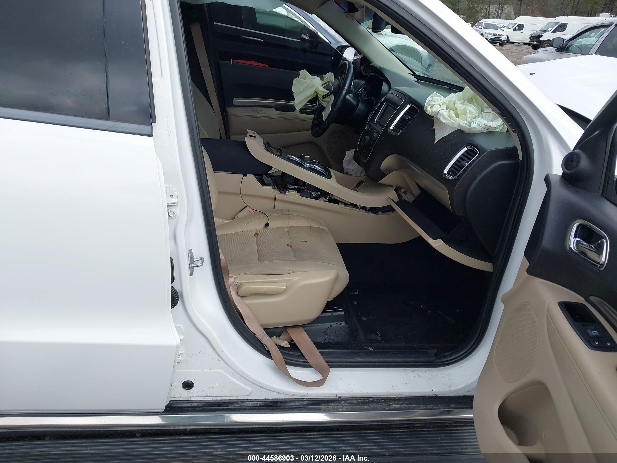 2014 Dodge Durango Sxt White vin: 1C4RDHAGXEC390911