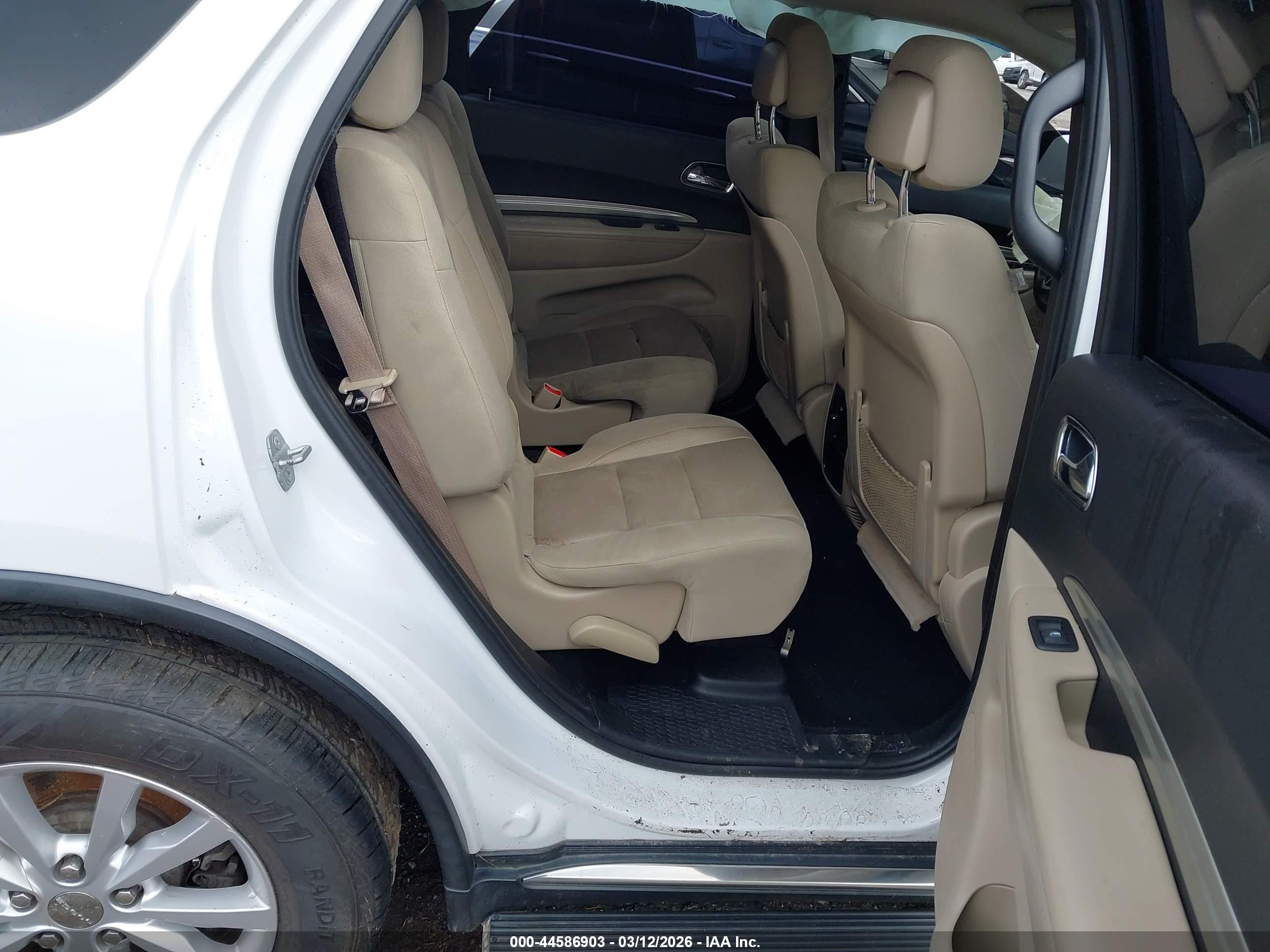 2014 Dodge Durango Sxt White vin: 1C4RDHAGXEC390911