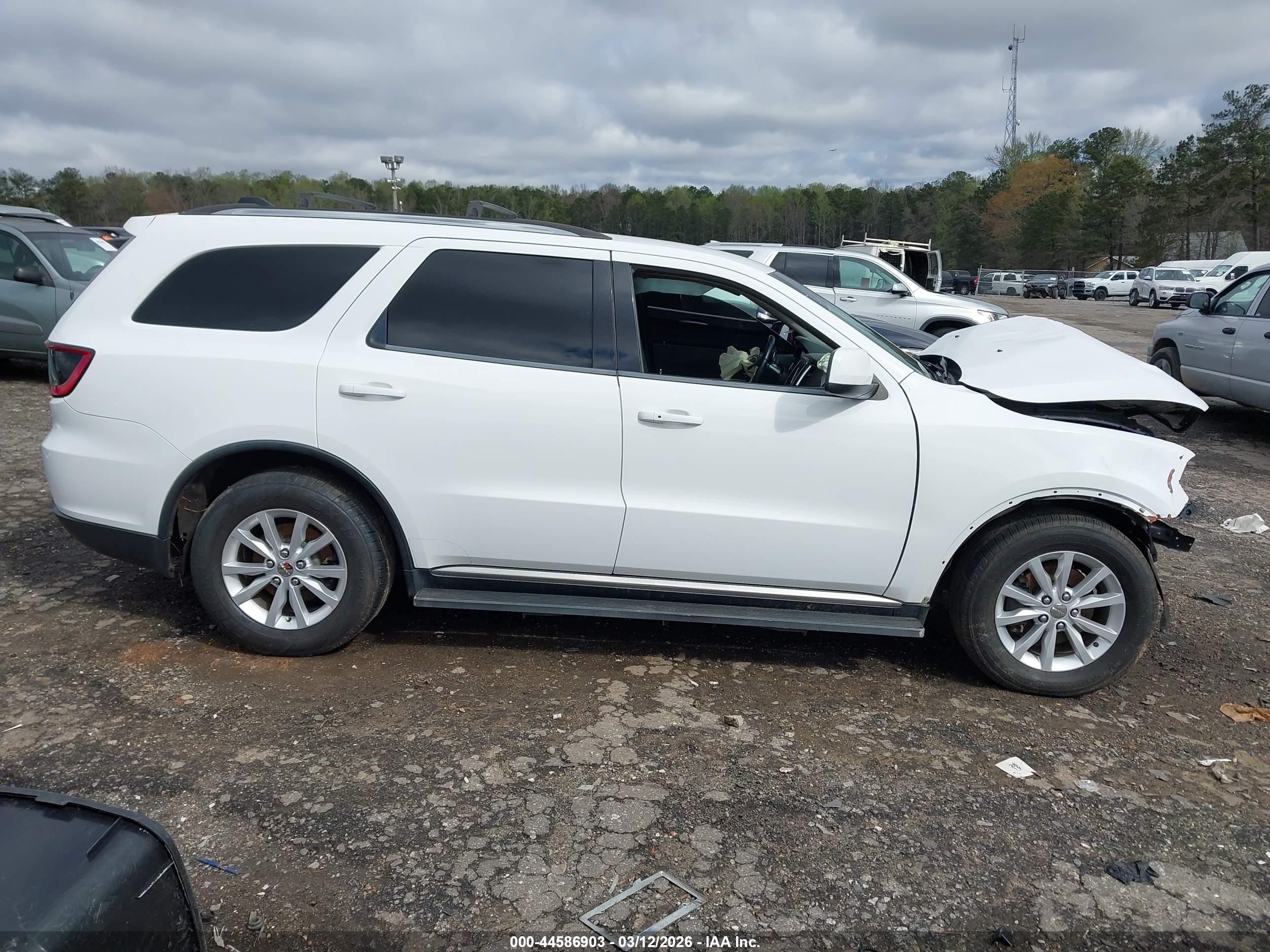 2014 Dodge Durango Sxt White vin: 1C4RDHAGXEC390911