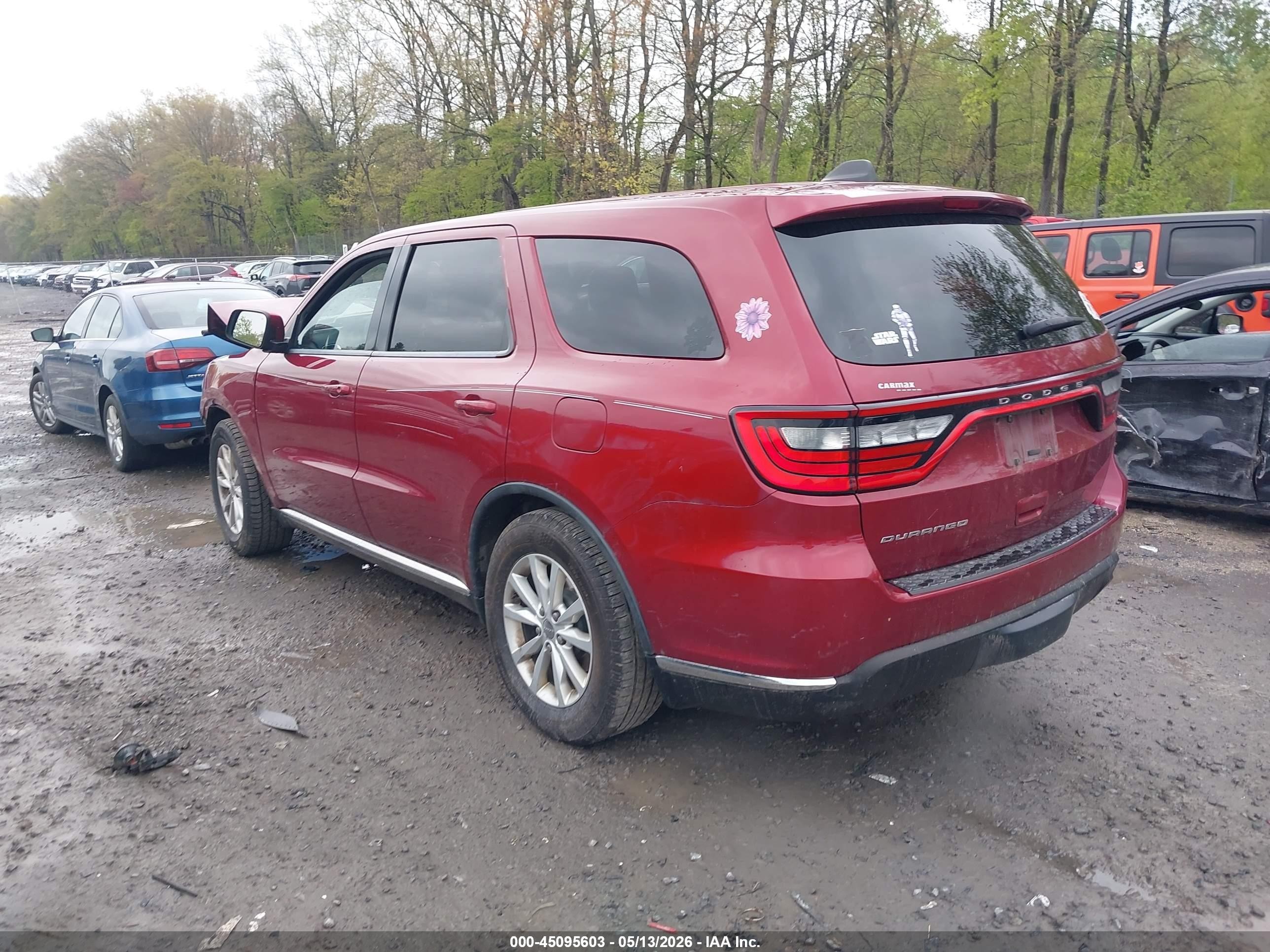 2015 Dodge Durango Sxt Burgundy vin: 1C4RDHAGXFC232554